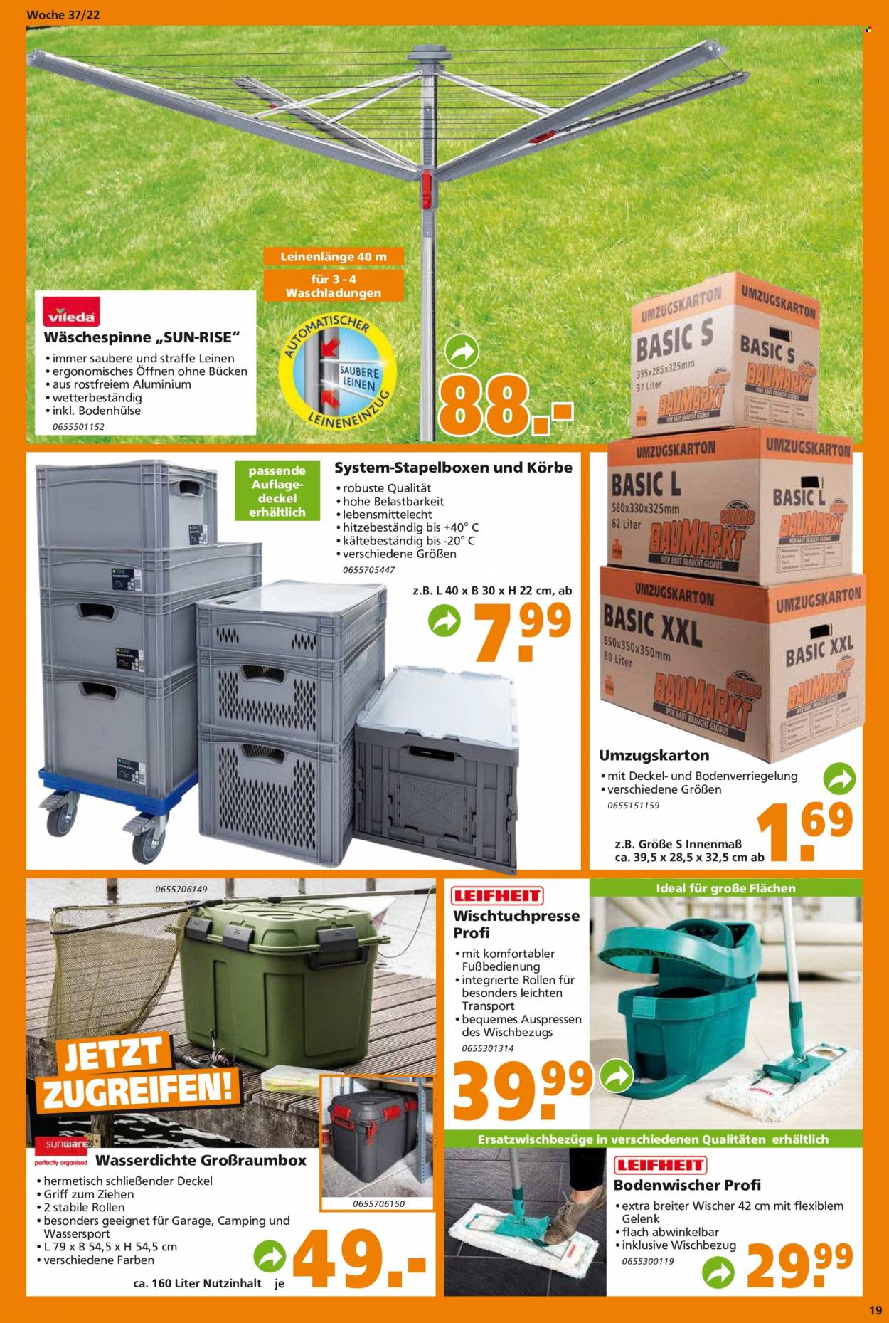 Globus Baumarkt Prospekte  - 12.09.2022 - 17.09.2022. Seite 19