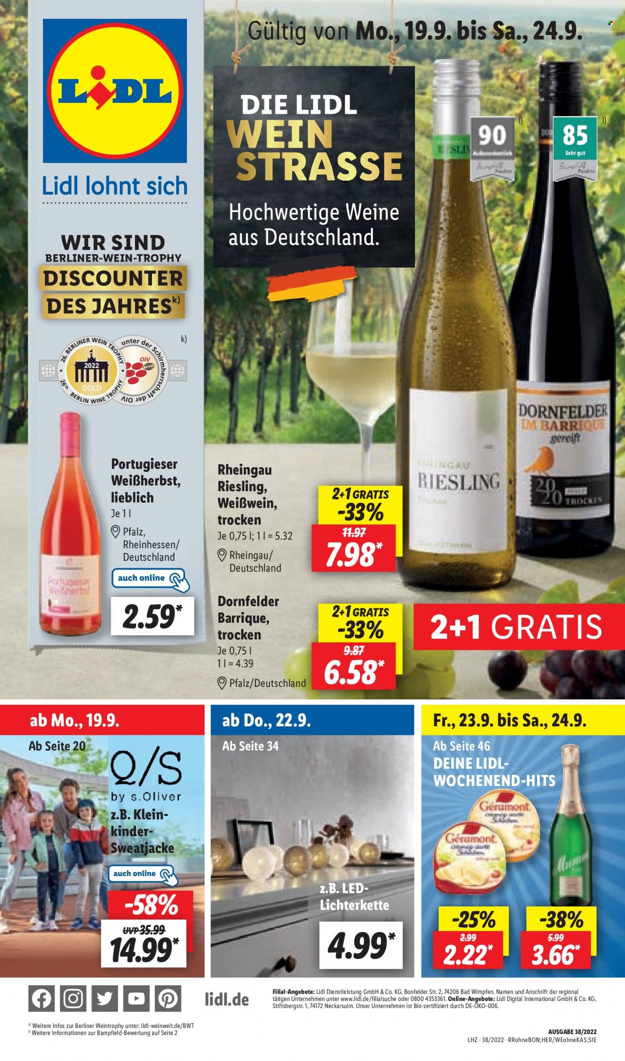 Lidl Prospekte  - 19.09.2022 - 24.09.2022. Seite 1