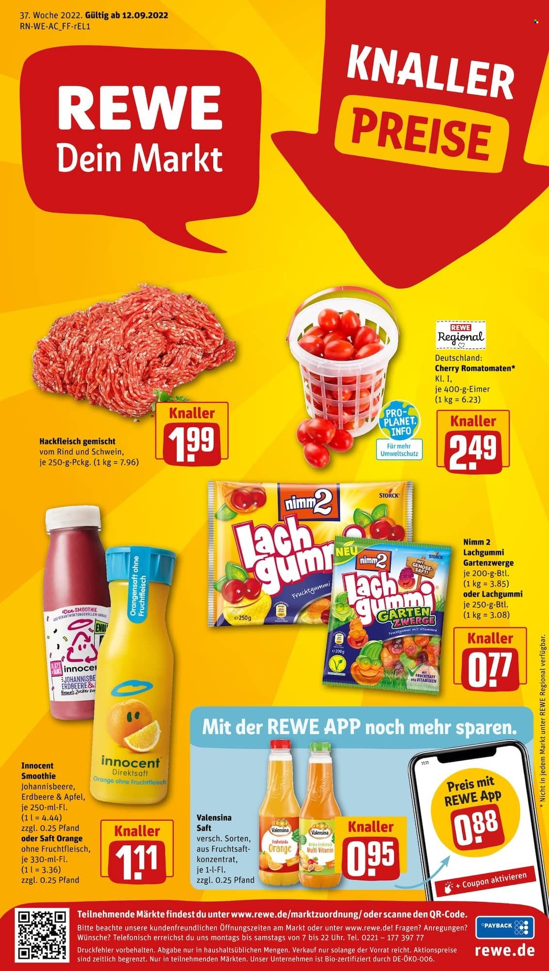 REWE Prospekte  - 12.09.2022 - 17.09.2022. Seite 1