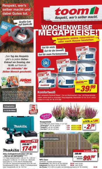 Prospekte toom Baumarkt - 10.09.2022 - 16.09.2022.