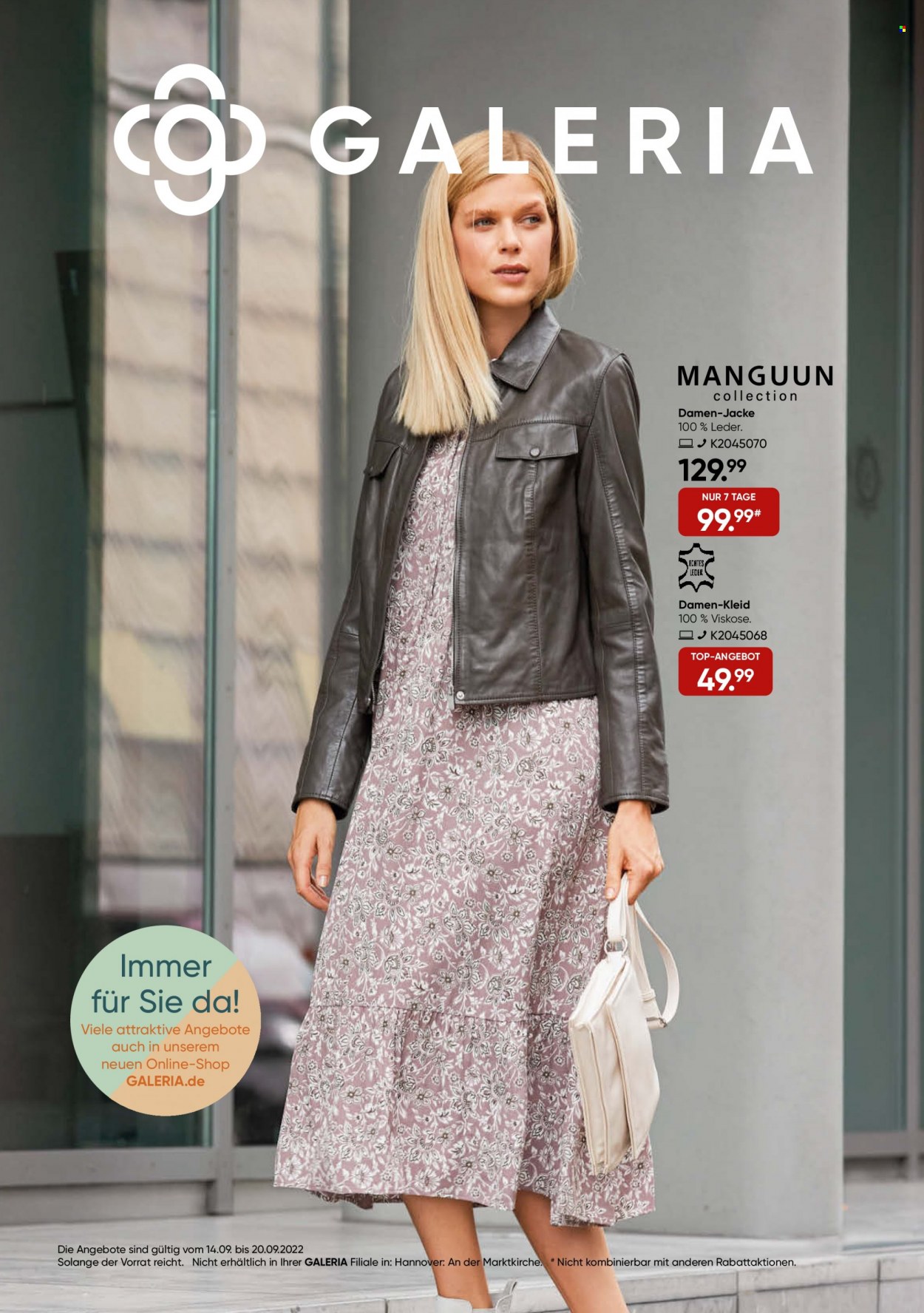 GALERIA Karstadt Kaufhof Prospekte  - 14.09.2022 - 20.09.2022. Seite 1