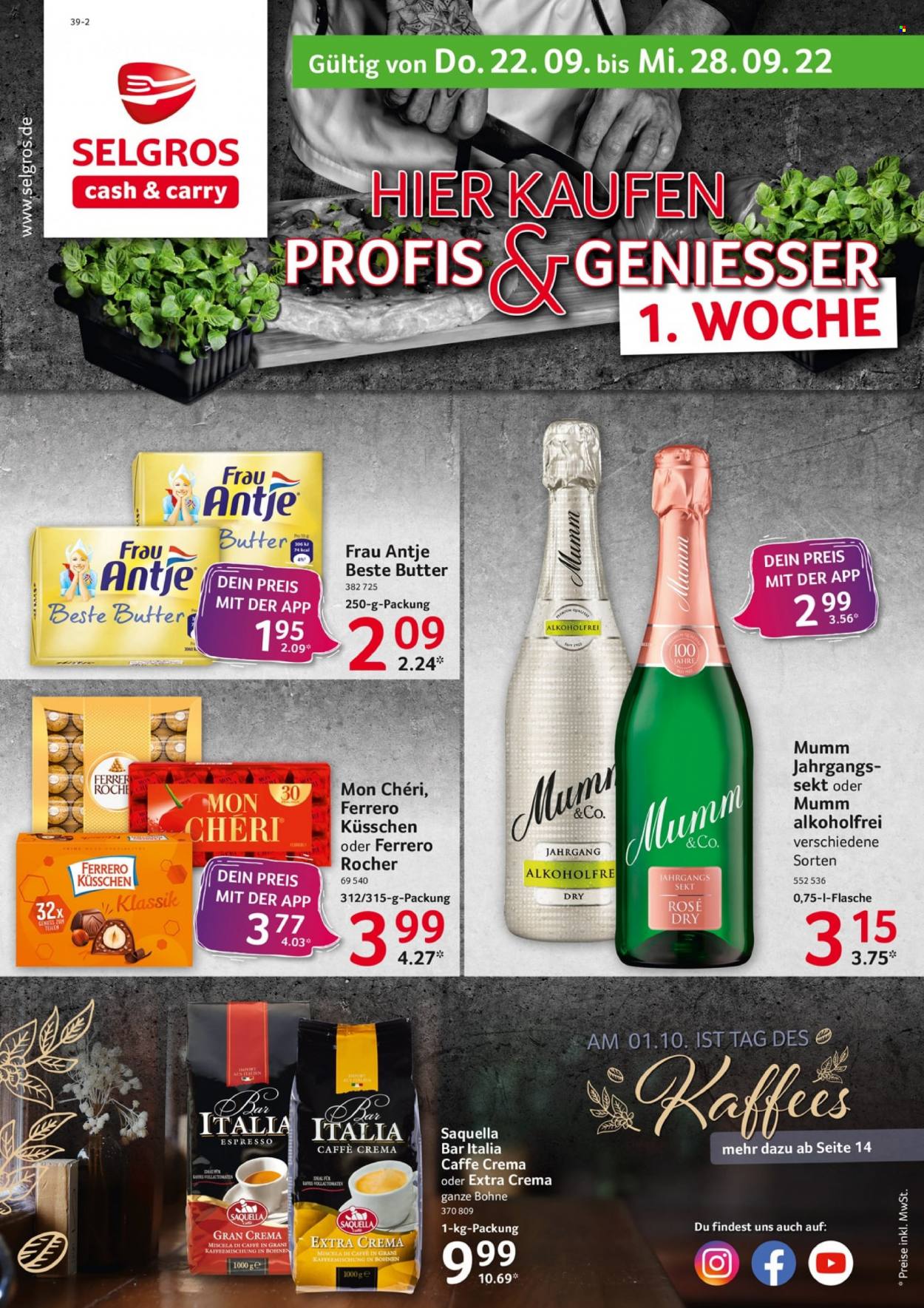 Selgros Prospekte  - 22.09.2022 - 28.09.2022. Seite 1