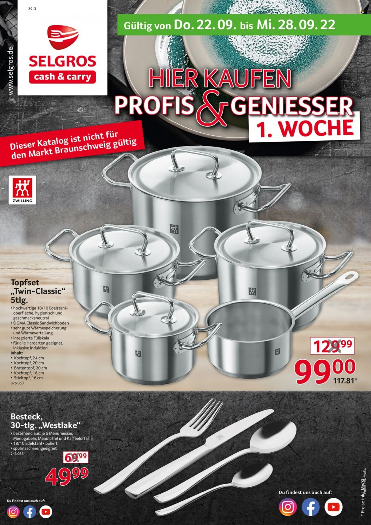 Selgros Prospekte  - 22.09.2022 - 28.09.2022. Seite 1
