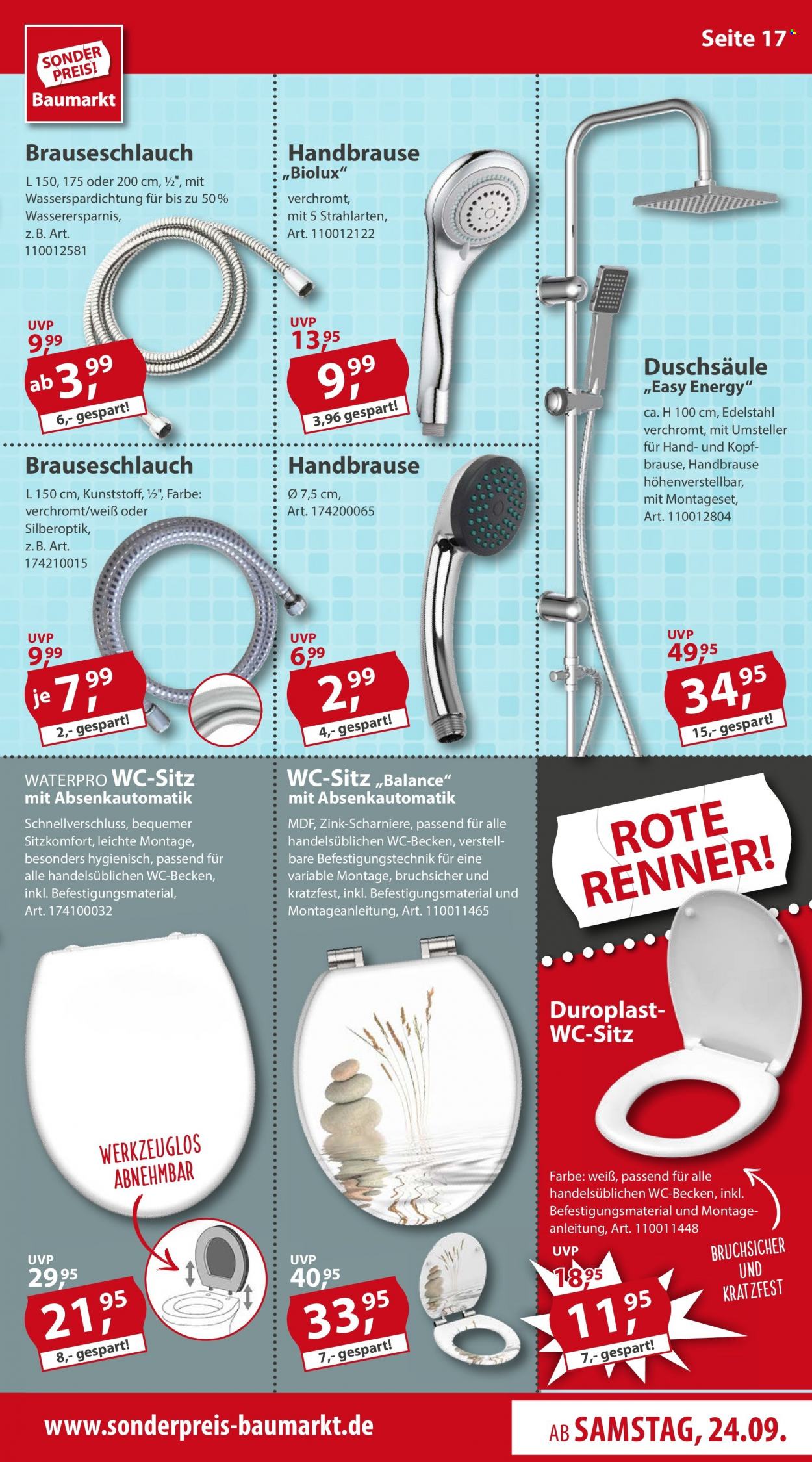 Sonderpreis-Baumarkt Prospekte  - 24.09.2022 - 30.09.2022. Seite 17