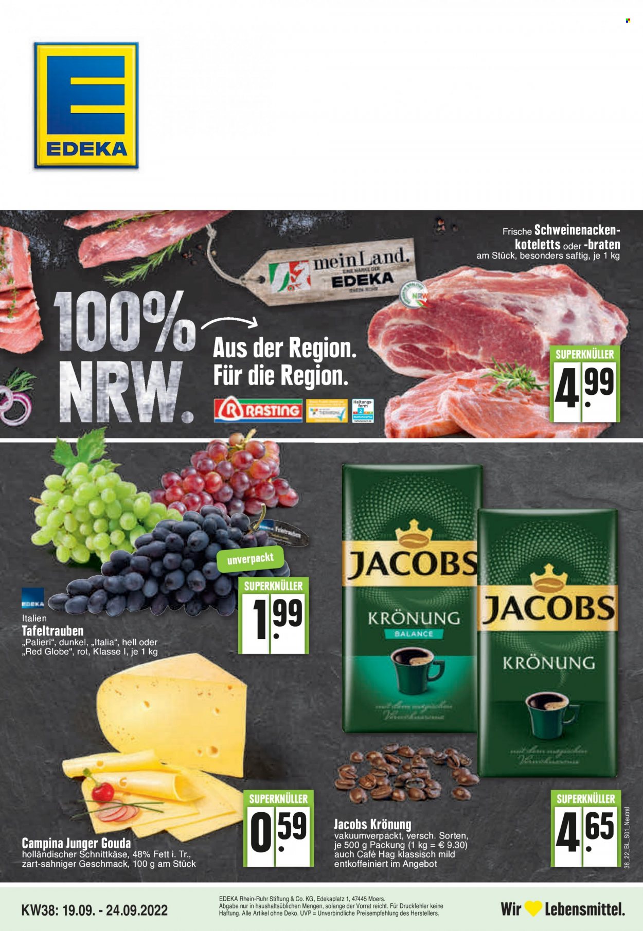 Edeka Prospekte  - 19.09.2022 - 24.09.2022. Seite 1