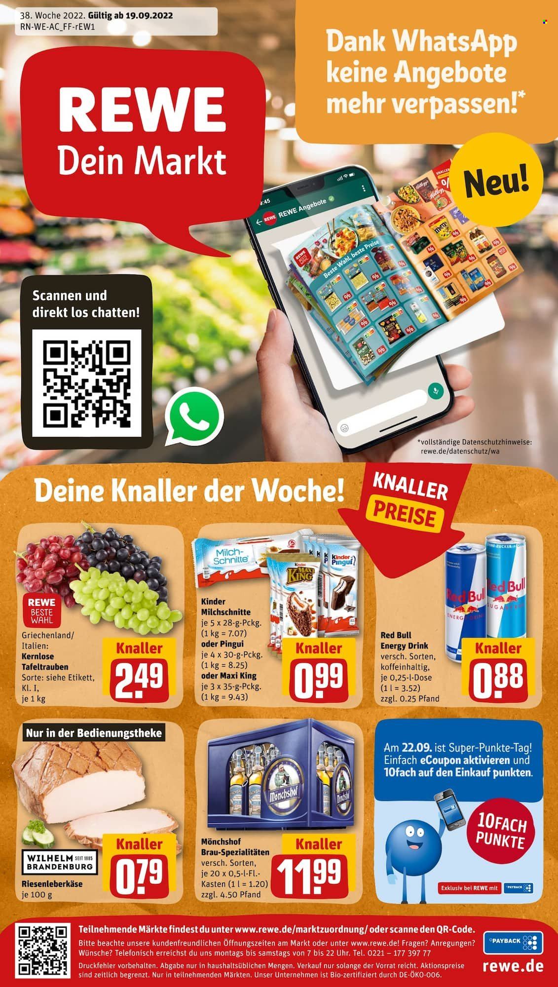 REWE Prospekte  - 19.09.2022 - 24.09.2022. Seite 1