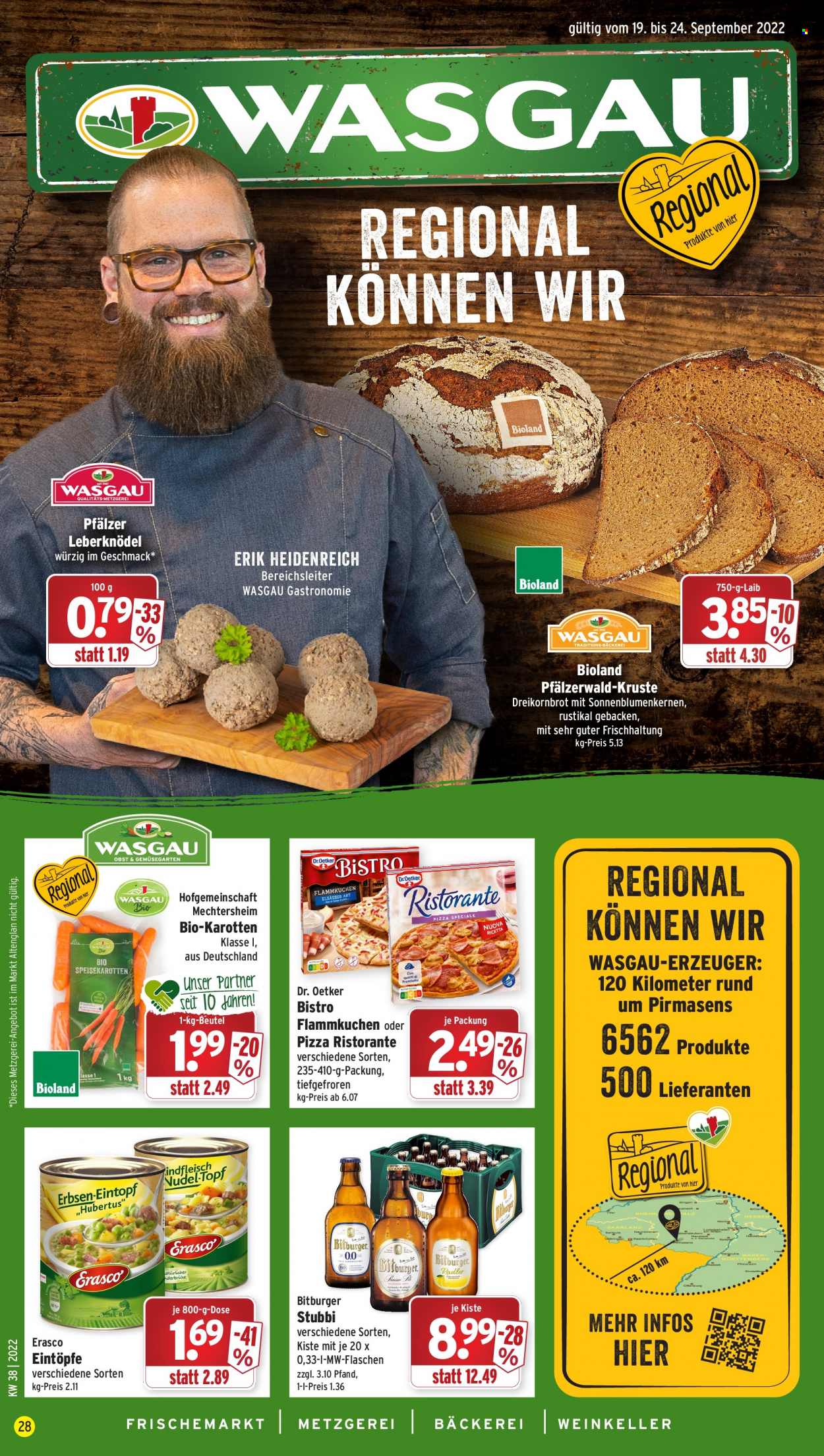 Wasgau Prospekte  - 19.09.2022 - 24.09.2022. Seite 1