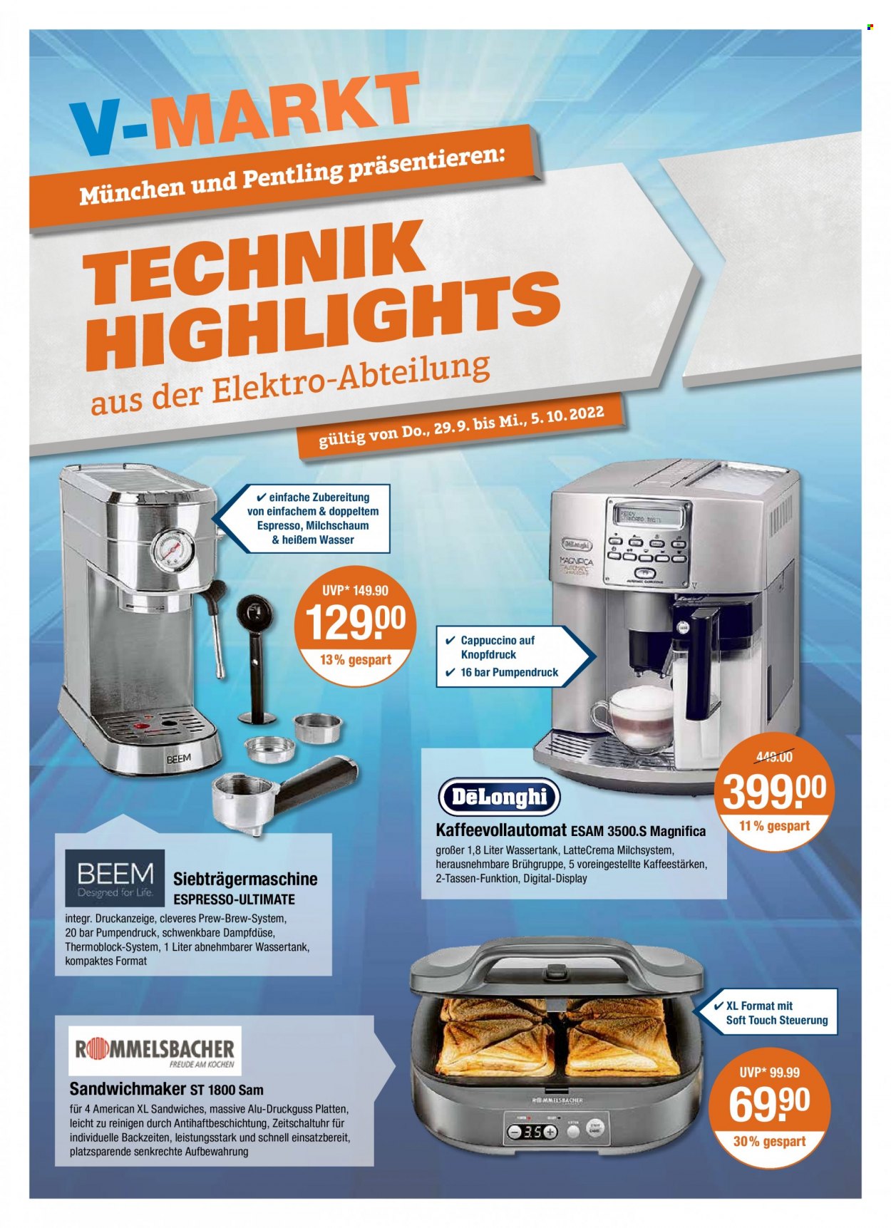 V-Markt Prospekte  - 29.09.2022 - 5.10.2022. Seite 1