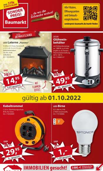 Prospekte Sonderpreis-Baumarkt - 1.10.2022 - 7.10.2022.