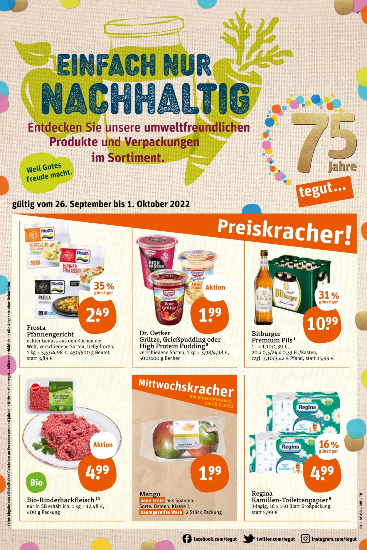 tegut... Prospekte  - 26.09.2022 - 1.10.2022. Seite 1