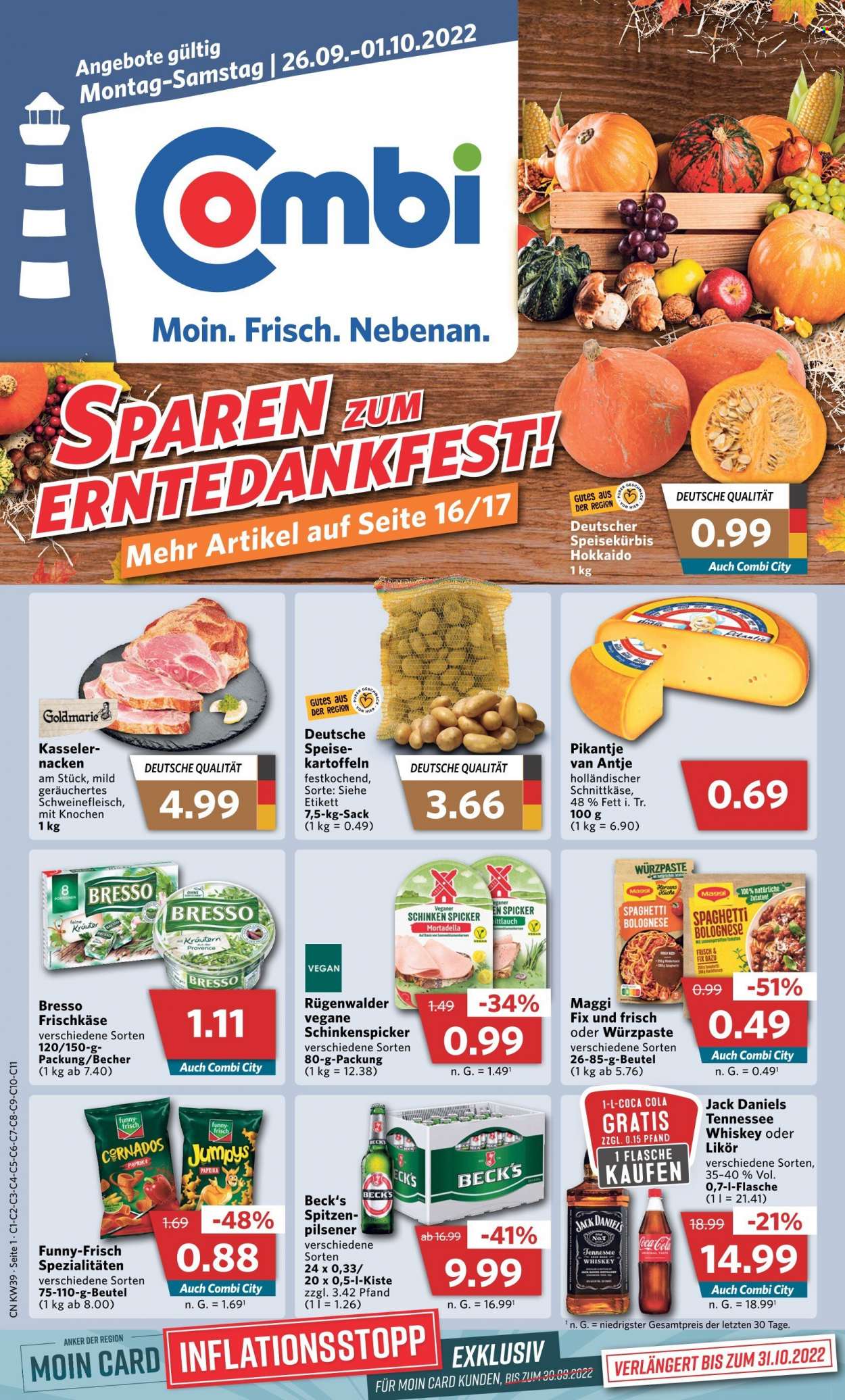 Combi Prospekte  - 26.09.2022 - 1.10.2022. Seite 1