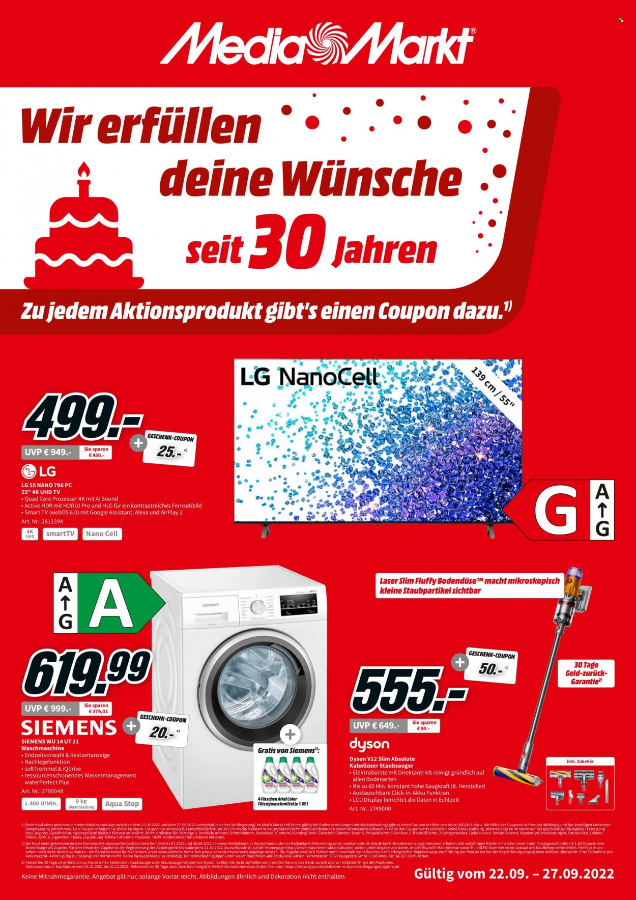 MediaMarkt Prospekte  - 22.09.2022 - 27.09.2022. Seite 1