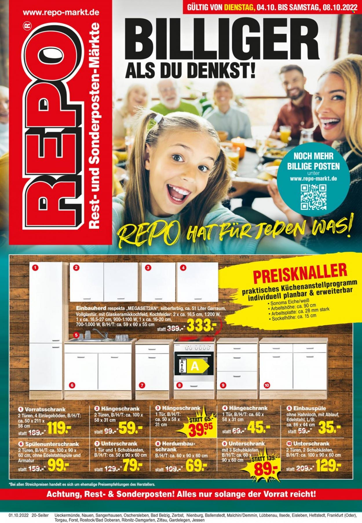 Repo Prospekte  - 4.10.2022 - 8.10.2022. Seite 1