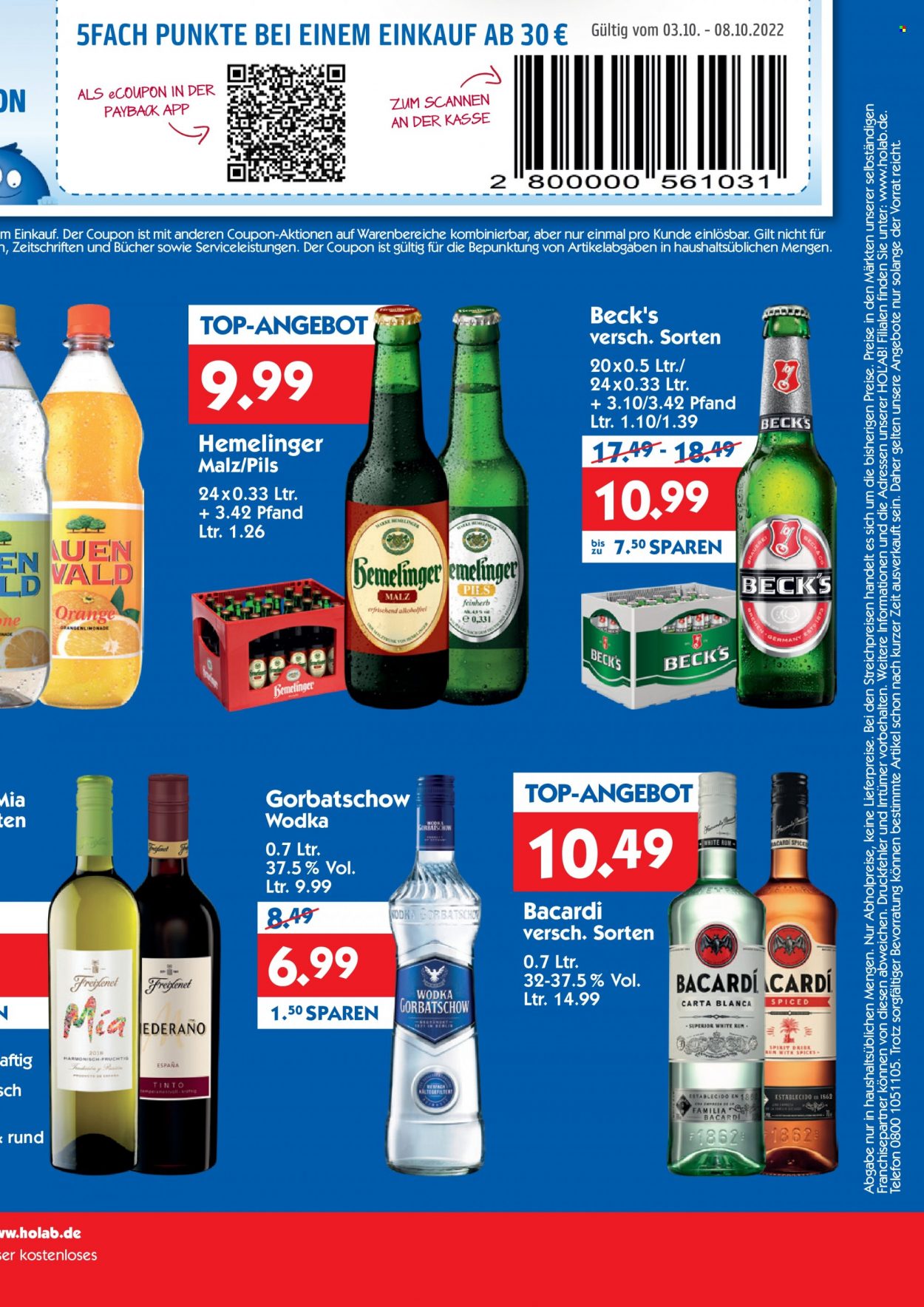 Hol'ab! Getränkemarkt Prospekte  - 3.10.2022 - 8.10.2022. Seite 3