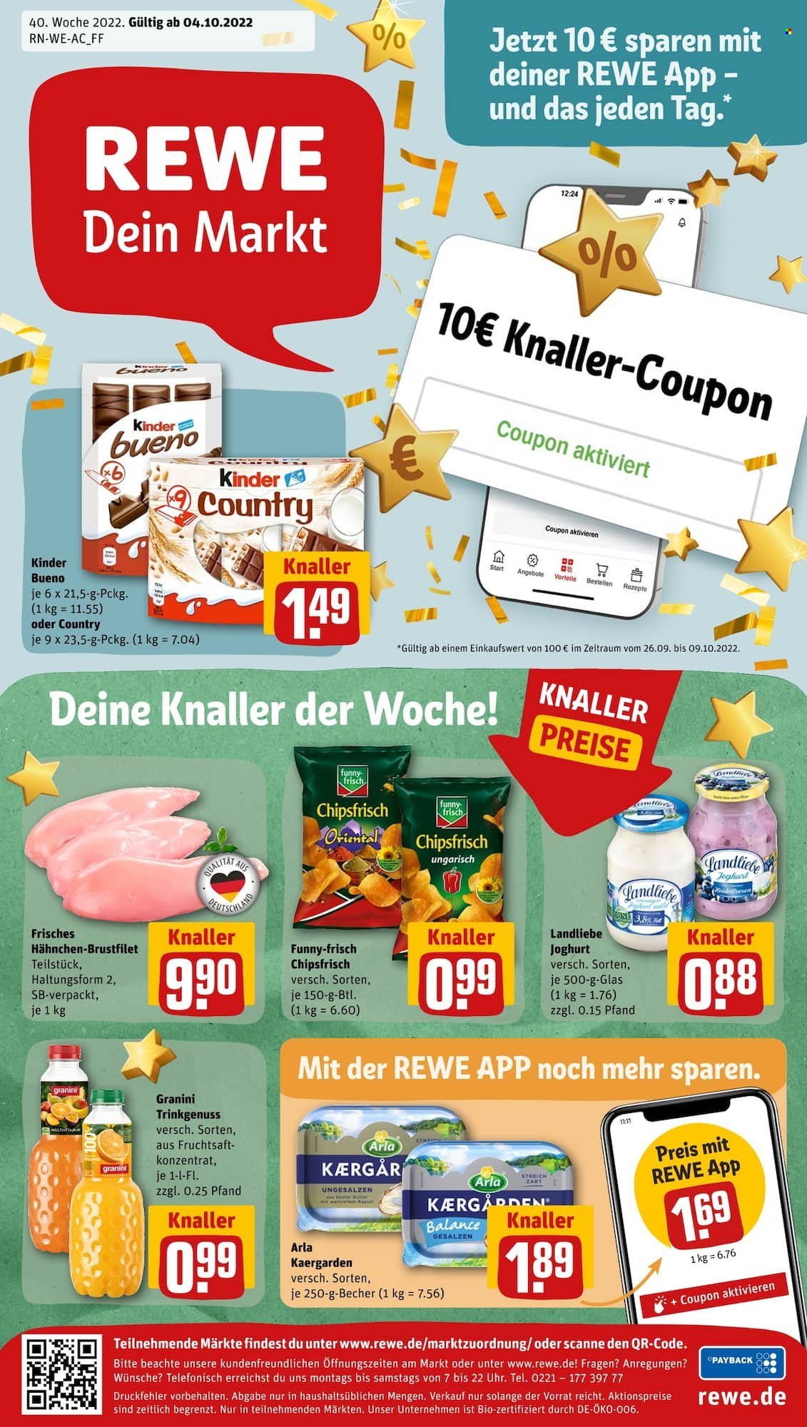 REWE Prospekte  - 4.10.2022 - 8.10.2022. Seite 1