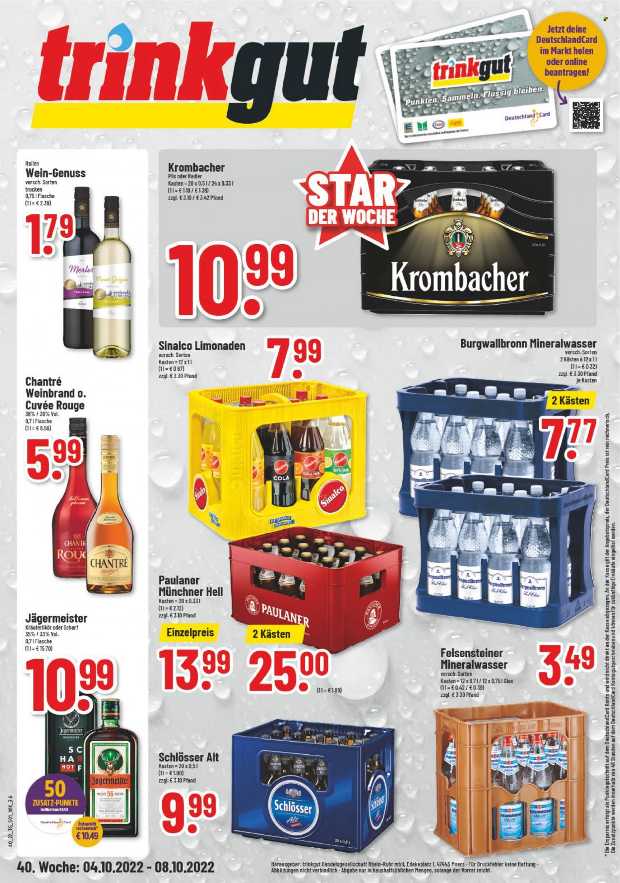 trinkgut Prospekte  - 4.10.2022 - 8.10.2022. Seite 1
