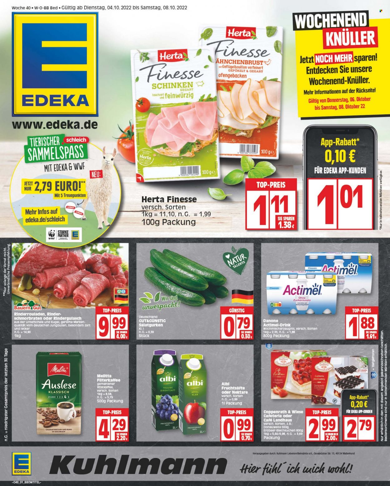 Edeka Prospekte  - 4.10.2022 - 8.10.2022. Seite 1