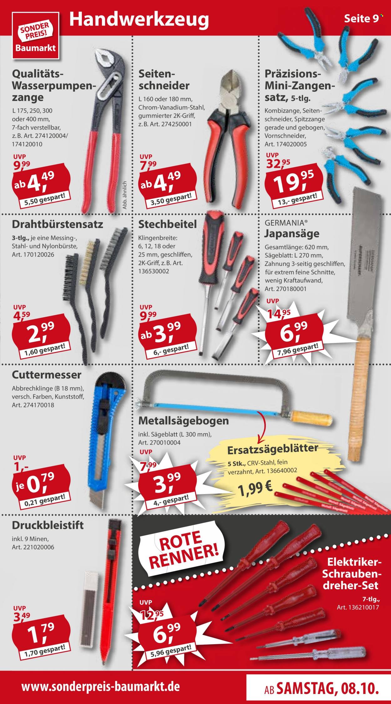 Sonderpreis-Baumarkt Prospekte  - 8.10.2022 - 14.10.2022. Seite 9