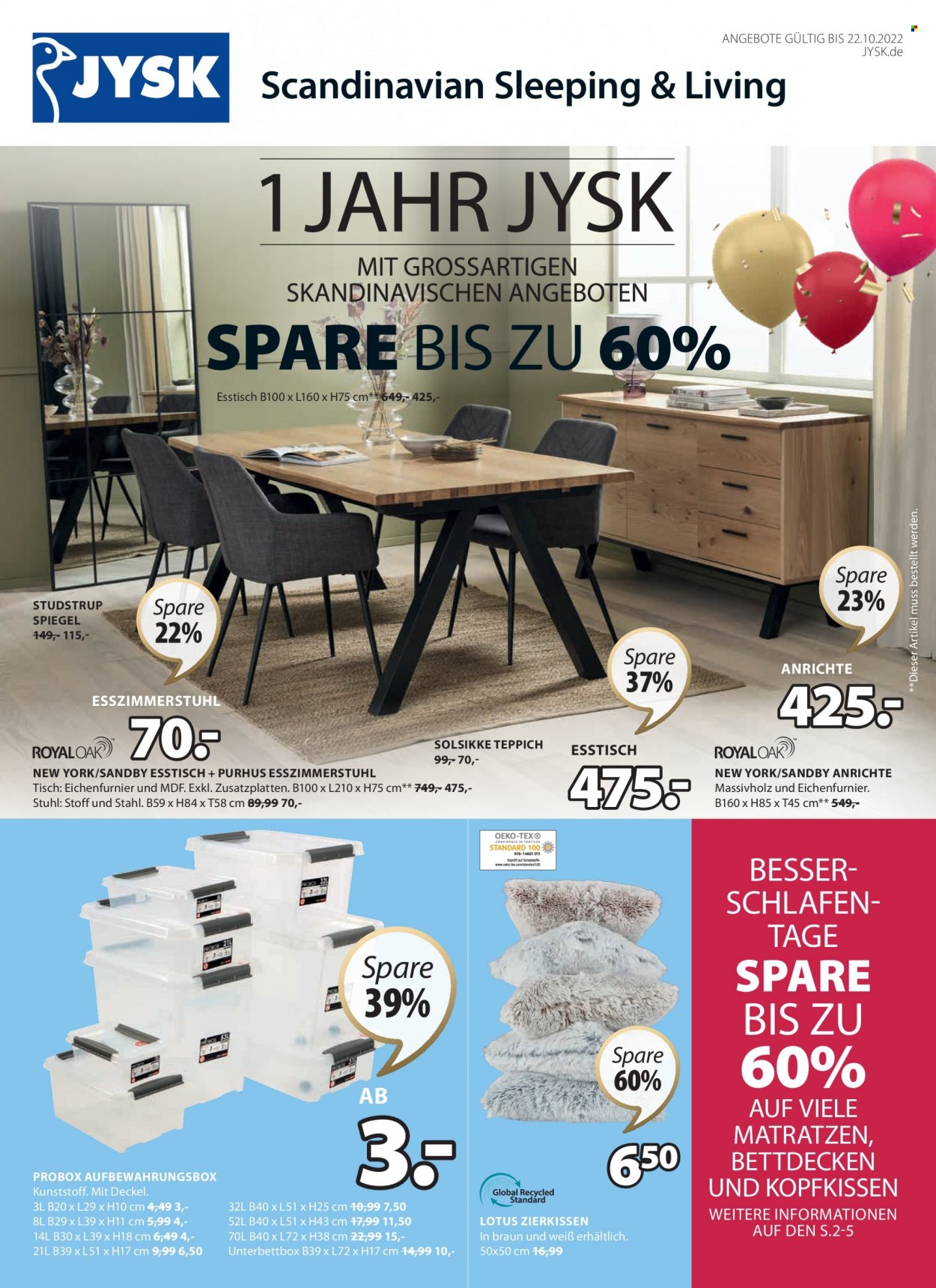 JYSK Prospekte  - 9.10.2022 - 22.10.2022. Seite 1