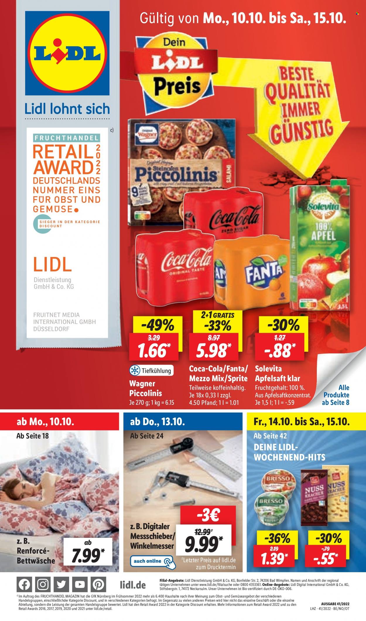 Lidl Prospekte  - 10.10.2022 - 15.10.2022. Seite 1