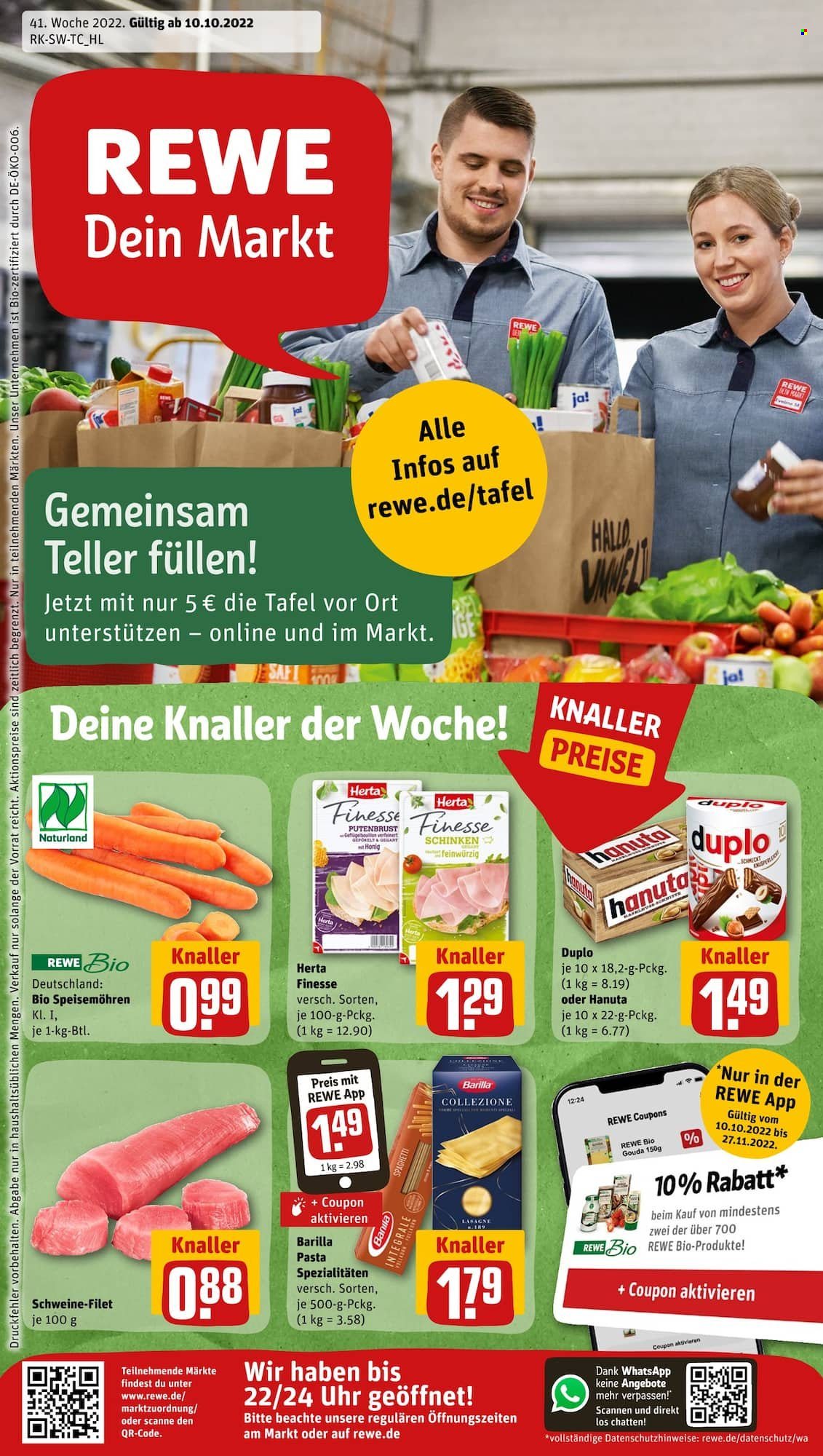 REWE Prospekte  - 10.10.2022 - 15.10.2022. Seite 1