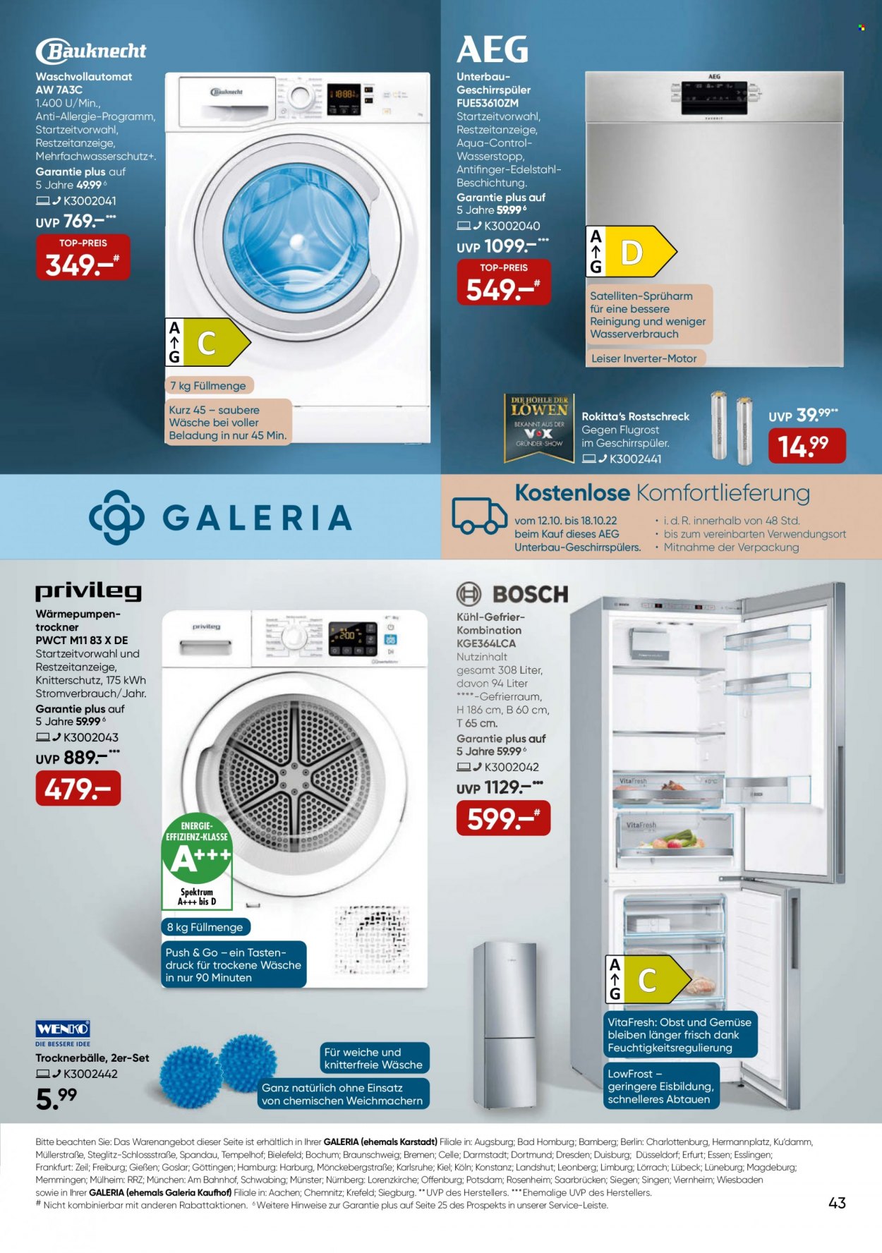 GALERIA Karstadt Kaufhof Prospekte  - 12.10.2022 - 18.10.2022. Seite 43