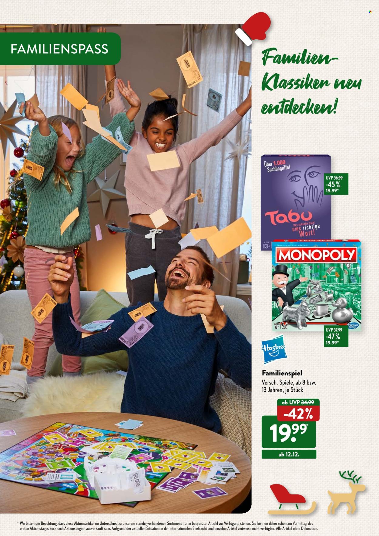 thumbnail - Prospekte ALDI SÜD - Produkte in Aktion - Hasbro, Dekoration, Familienspiel. Seite 34.