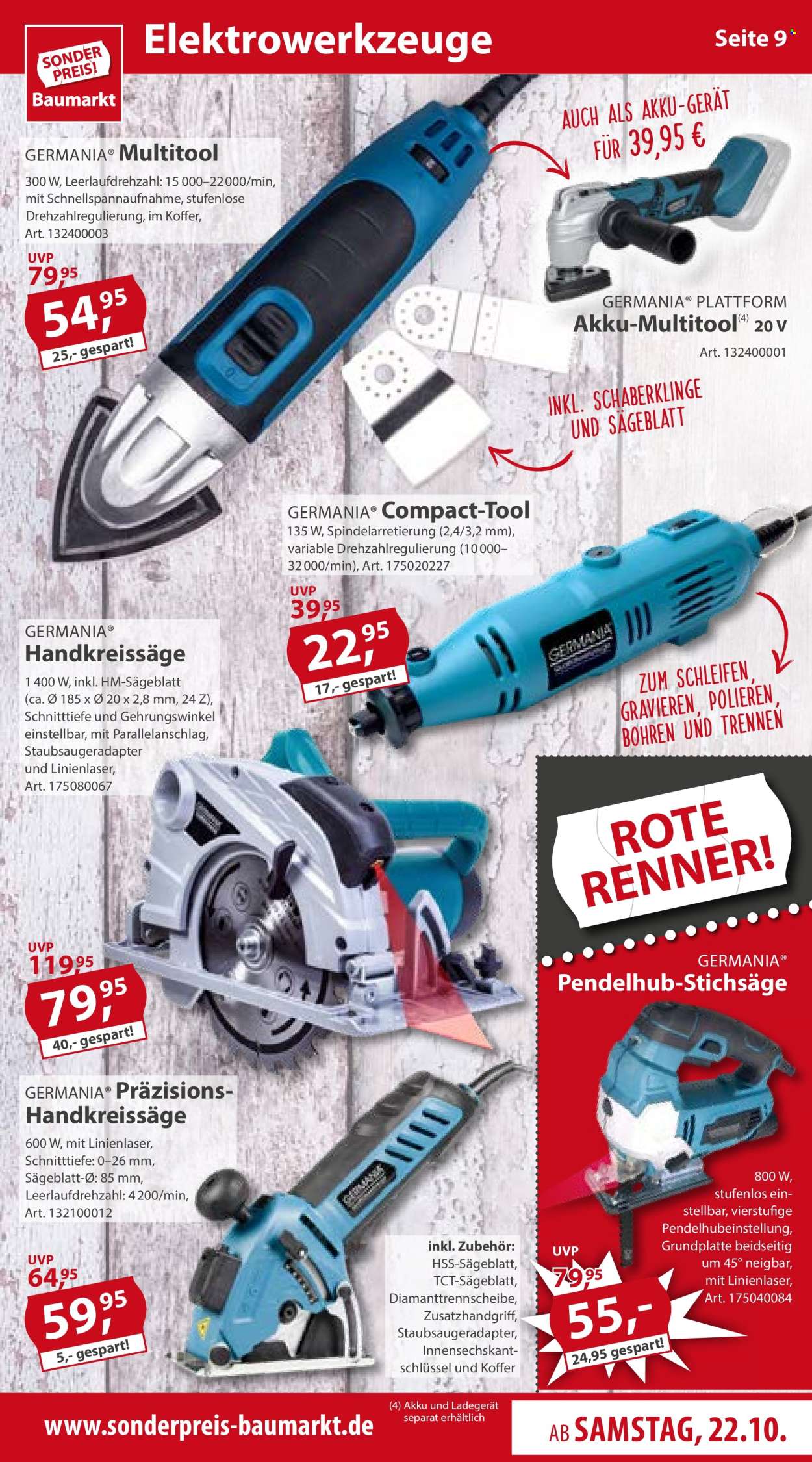 Sonderpreis-Baumarkt Prospekte  - 22.10.2022 - 28.10.2022. Seite 9