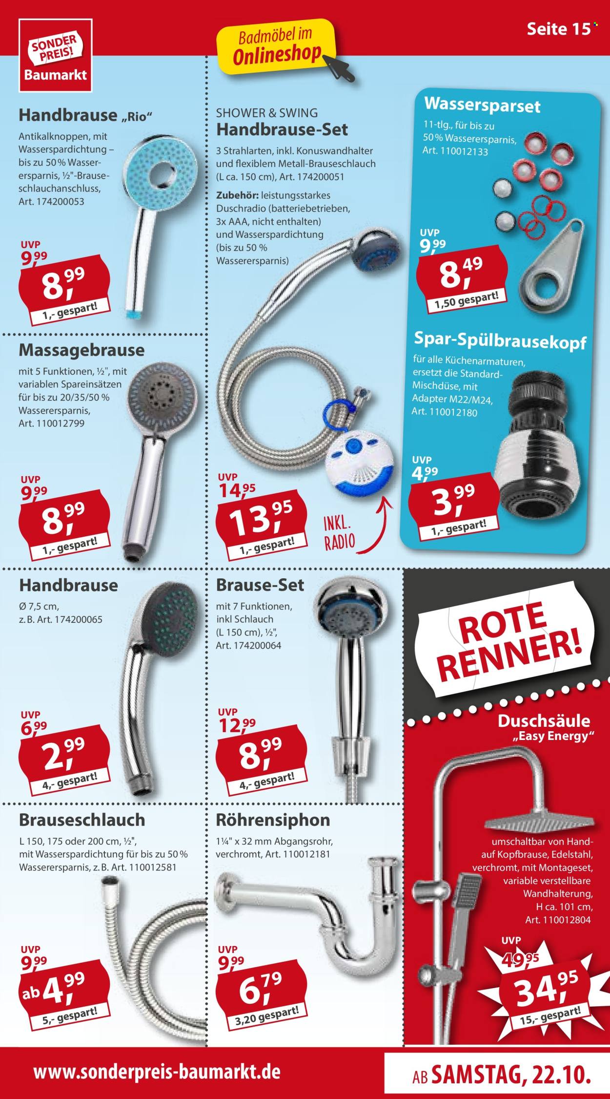 Sonderpreis-Baumarkt Prospekte  - 22.10.2022 - 28.10.2022. Seite 15