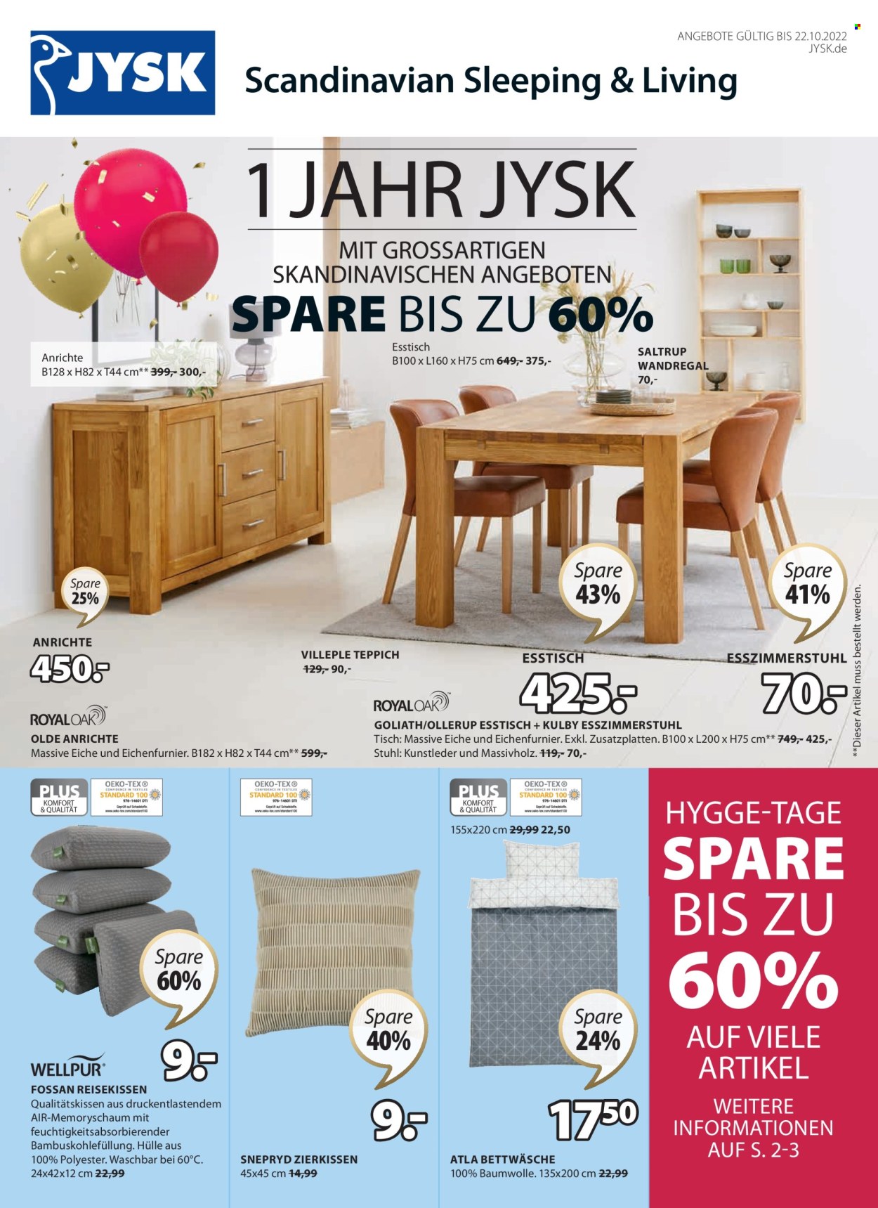 JYSK Prospekte  - 16.10.2022 - 22.10.2022. Seite 1