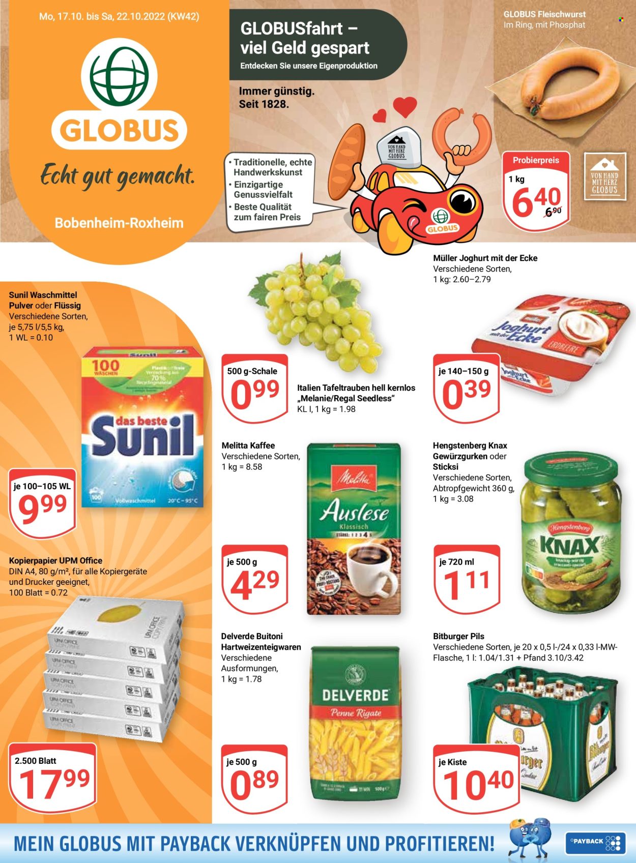 Globus Prospekte  - 17.10.2022 - 22.10.2022. Seite 1