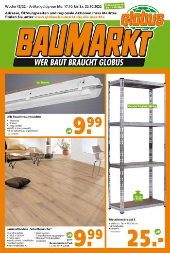 Prospekte Globus Baumarkt - 17.10.2022 - 22.10.2022.