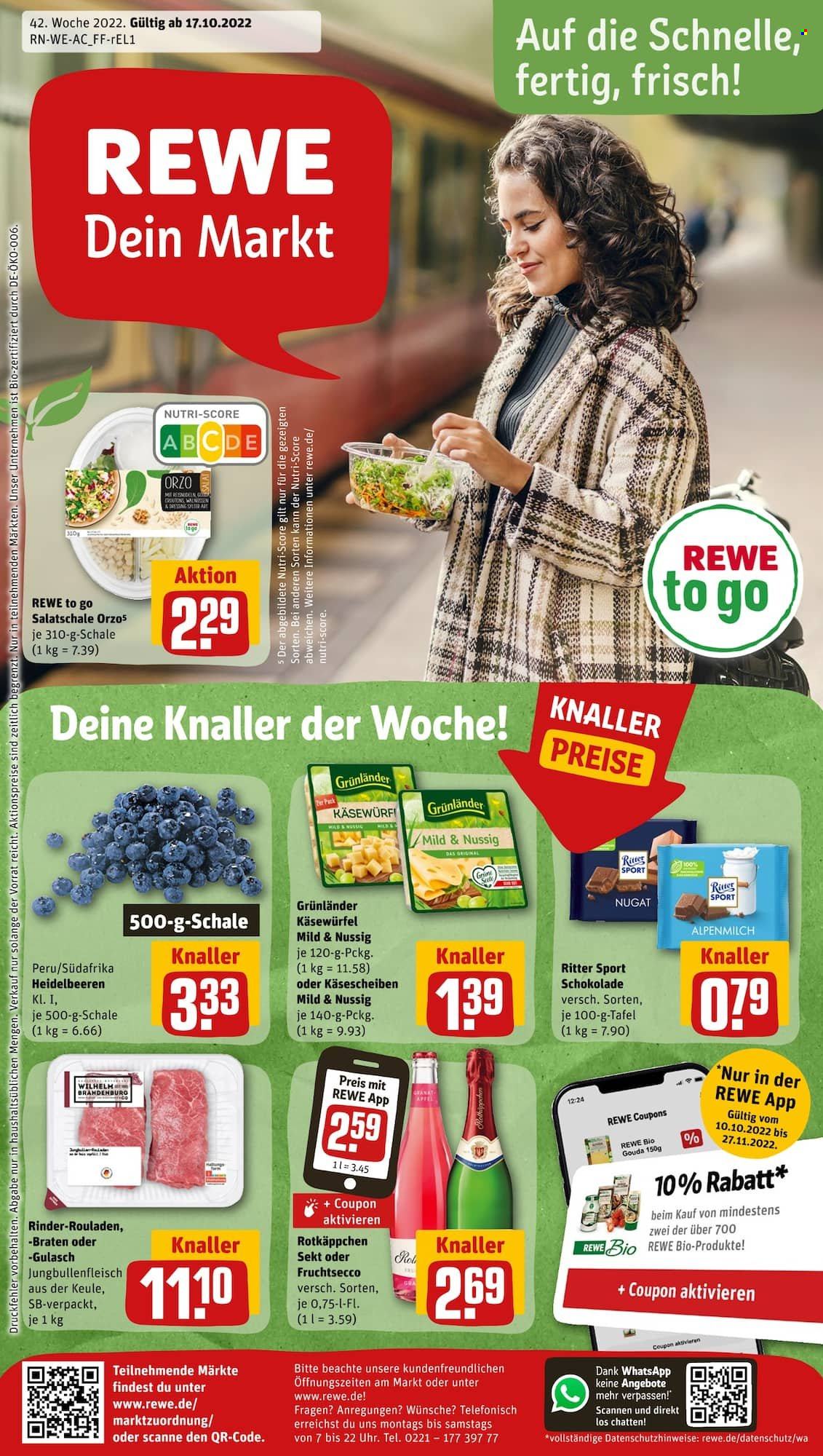REWE Prospekte  - 17.10.2022 - 22.10.2022. Seite 1