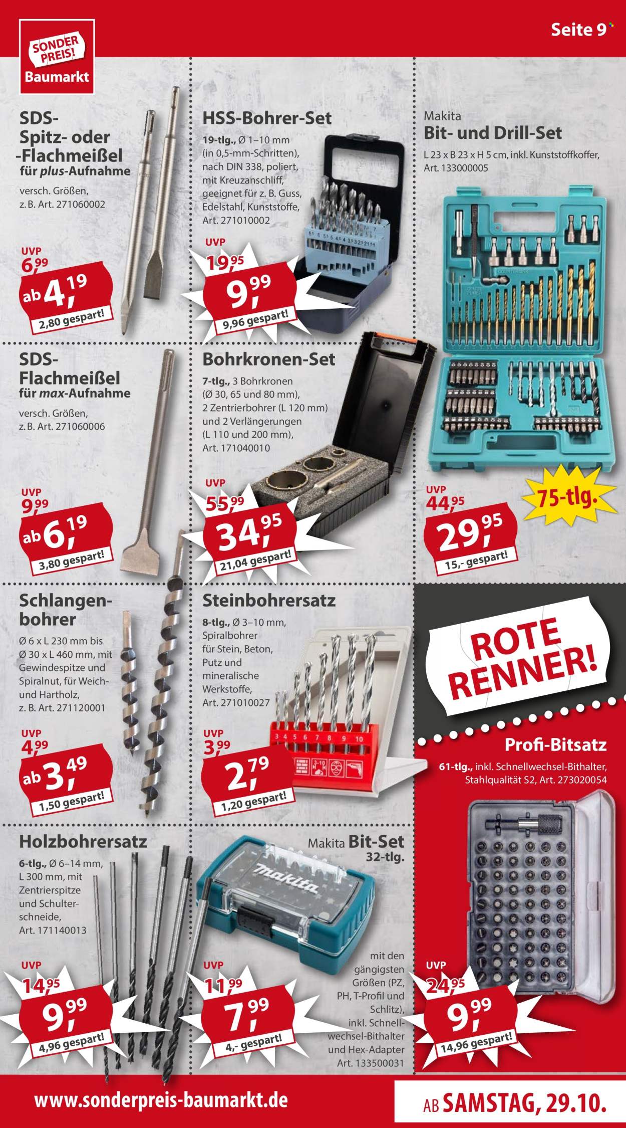 Sonderpreis-Baumarkt Prospekte  - 29.10.2022 - 4.11.2022. Seite 9