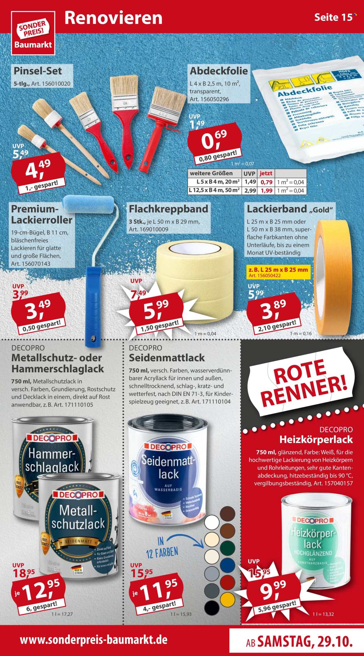 Sonderpreis-Baumarkt Prospekte  - 29.10.2022 - 4.11.2022. Seite 15