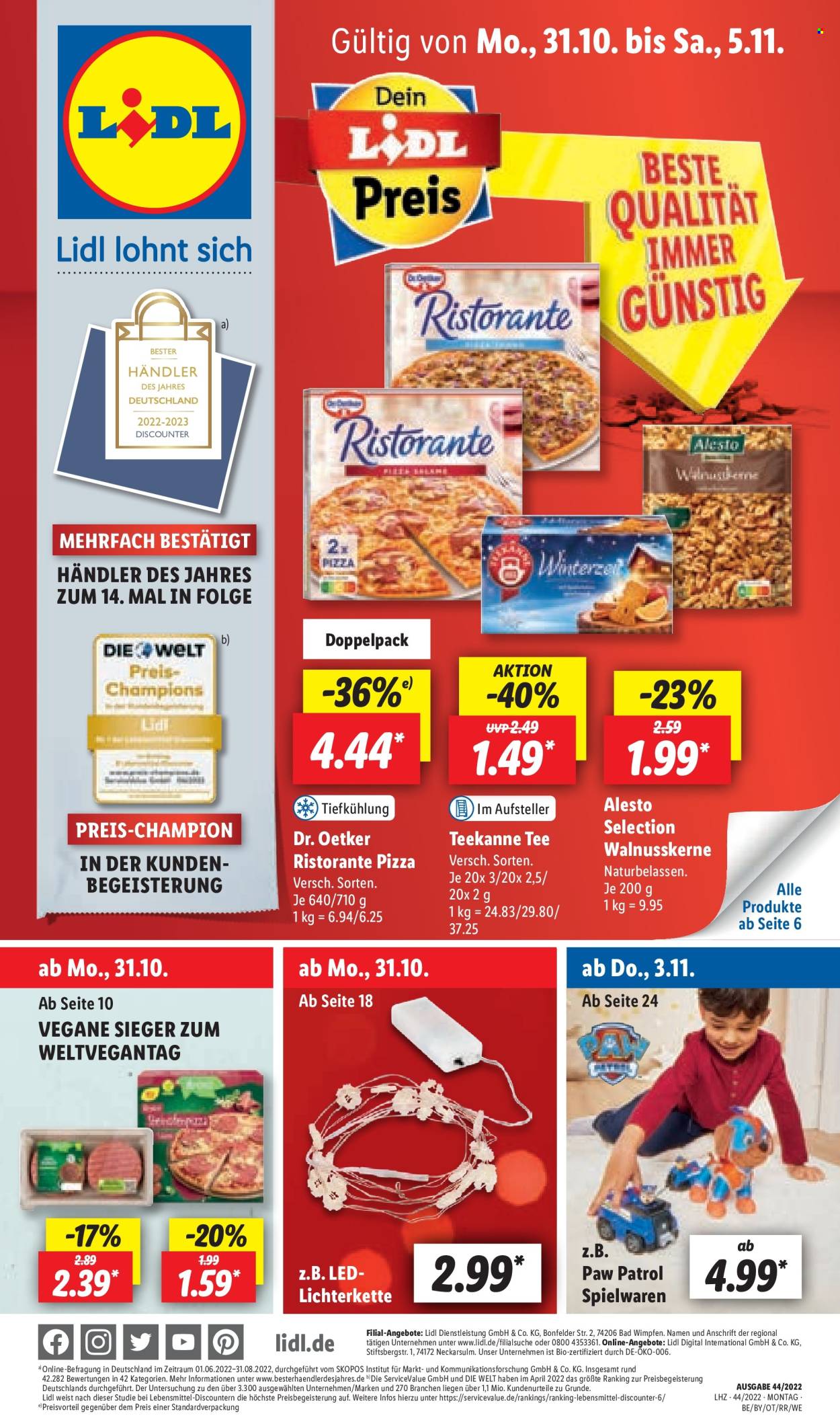 Lidl Prospekte  - 31.10.2022 - 5.11.2022. Seite 1