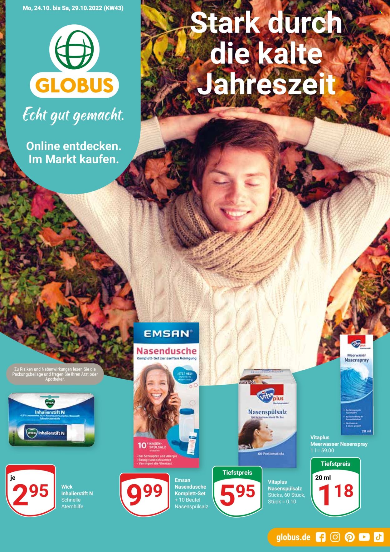 Globus Prospekte  - 24.10.2022 - 29.10.2022. Seite 1