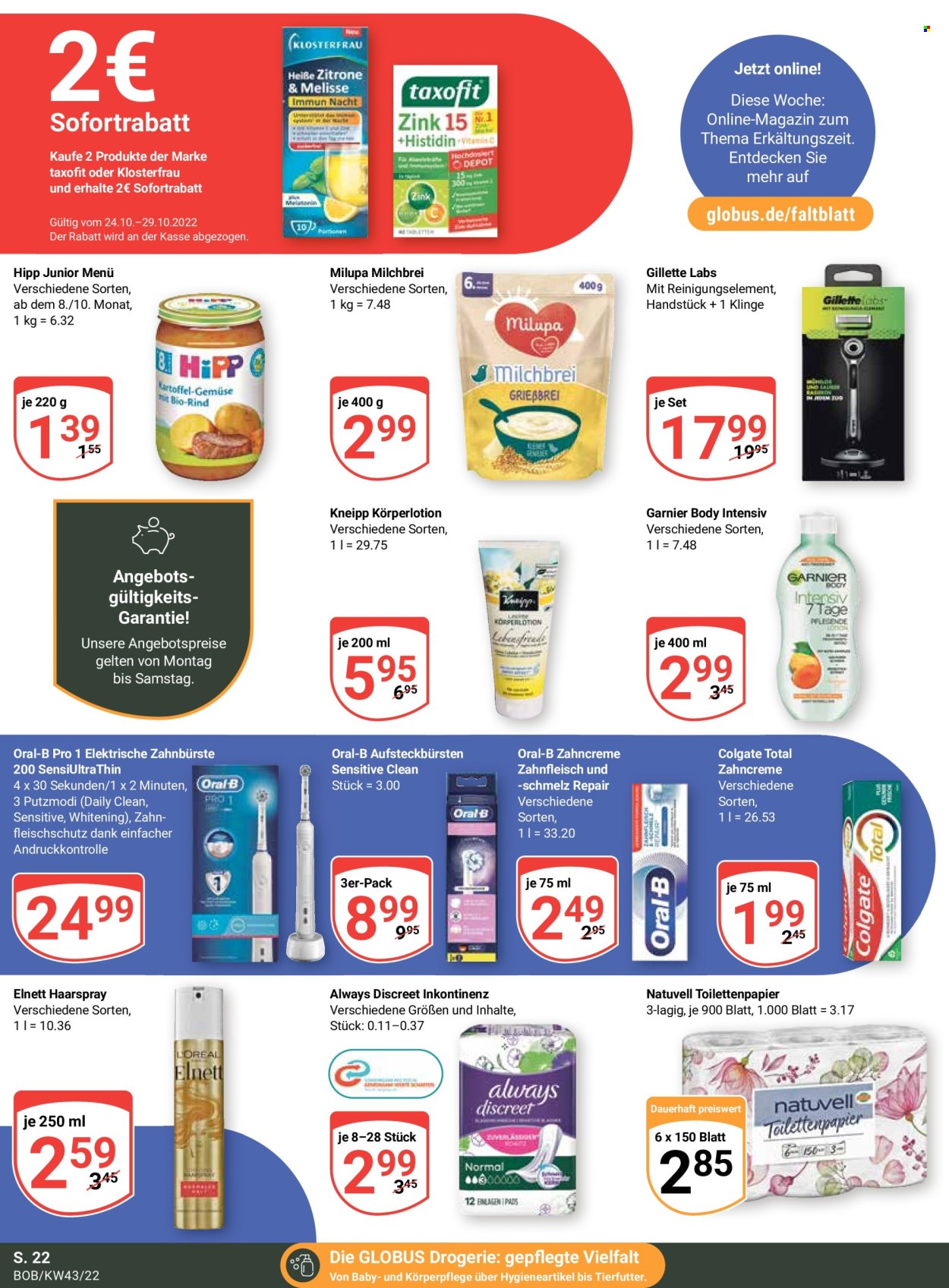 Globus Prospekte  - 24.10.2022 - 29.10.2022. Seite 22