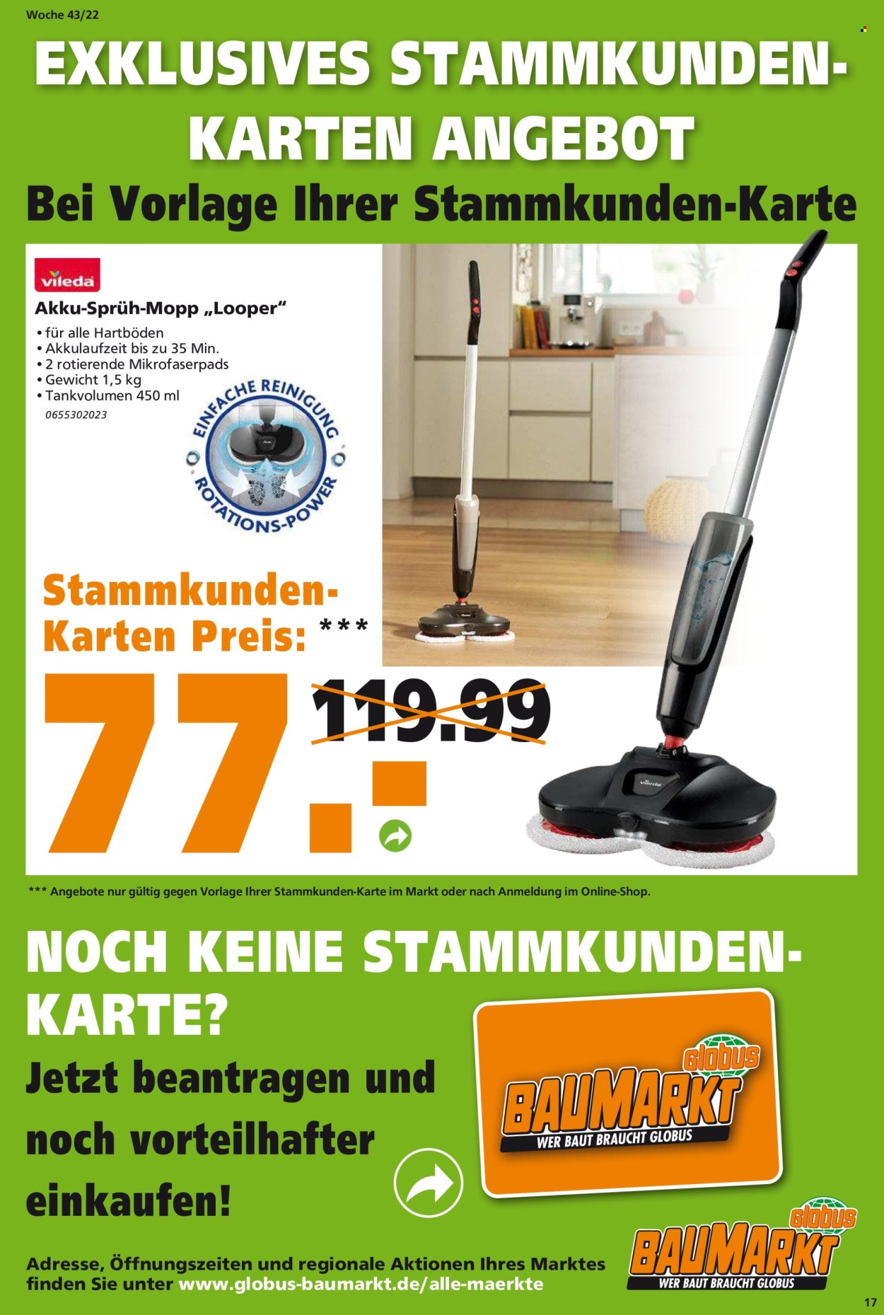 Globus Baumarkt Prospekte  - 24.10.2022 - 29.10.2022. Seite 17