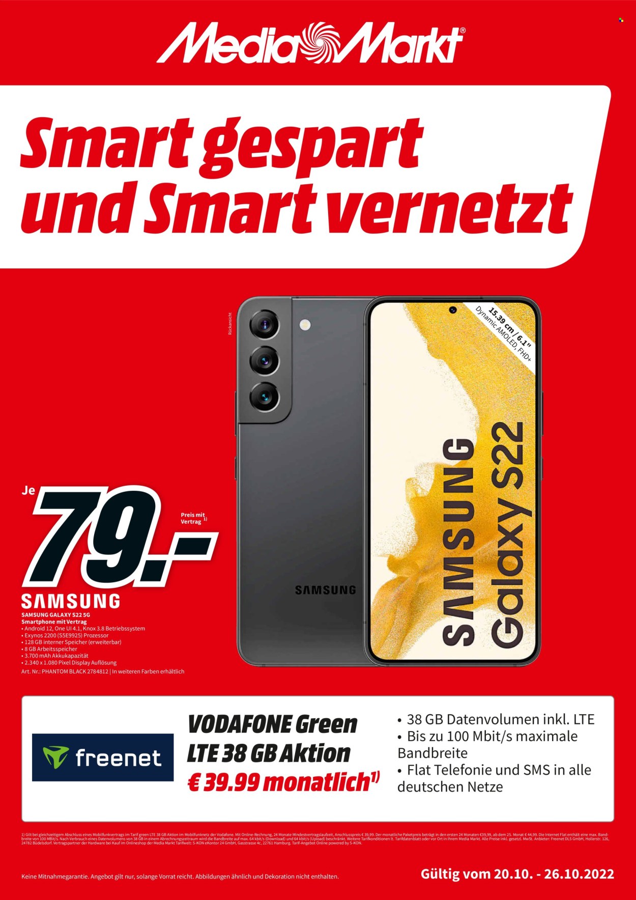 MediaMarkt Prospekte  - 20.10.2022 - 26.10.2022. Seite 1