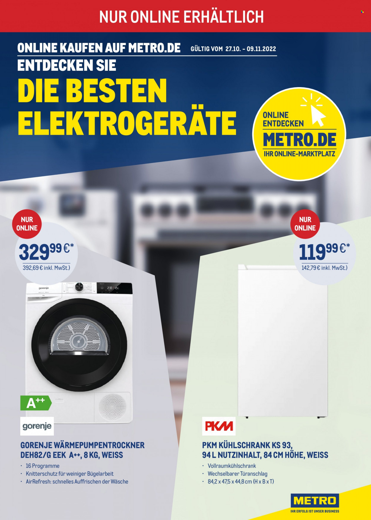 Metro Prospekte  - 27.10.2022 - 9.11.2022. Seite 1