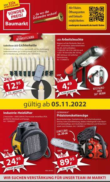 Prospekte Sonderpreis-Baumarkt - 5.11.2022 - 11.11.2022.