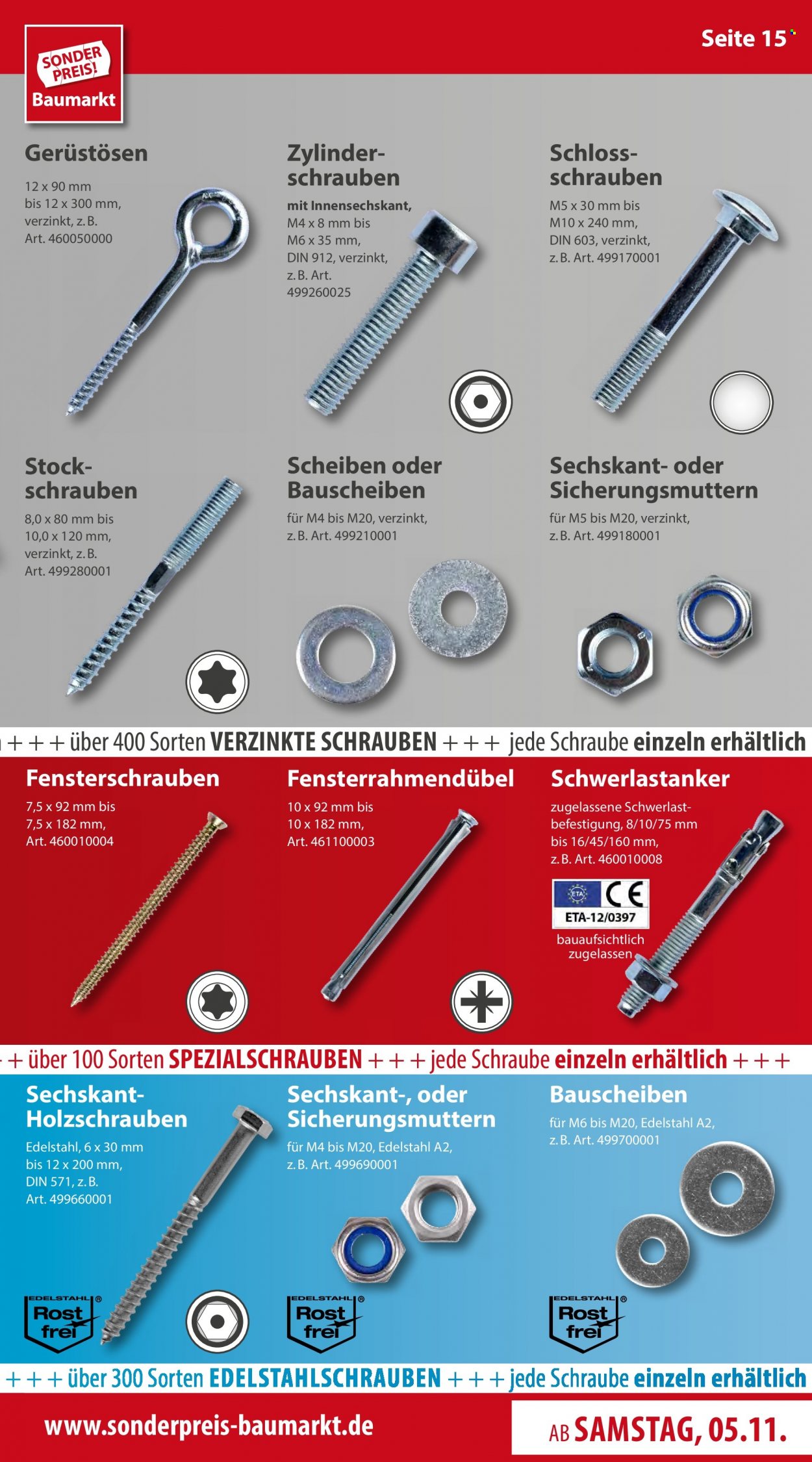 Sonderpreis-Baumarkt Prospekte  - 5.11.2022 - 11.11.2022. Seite 15