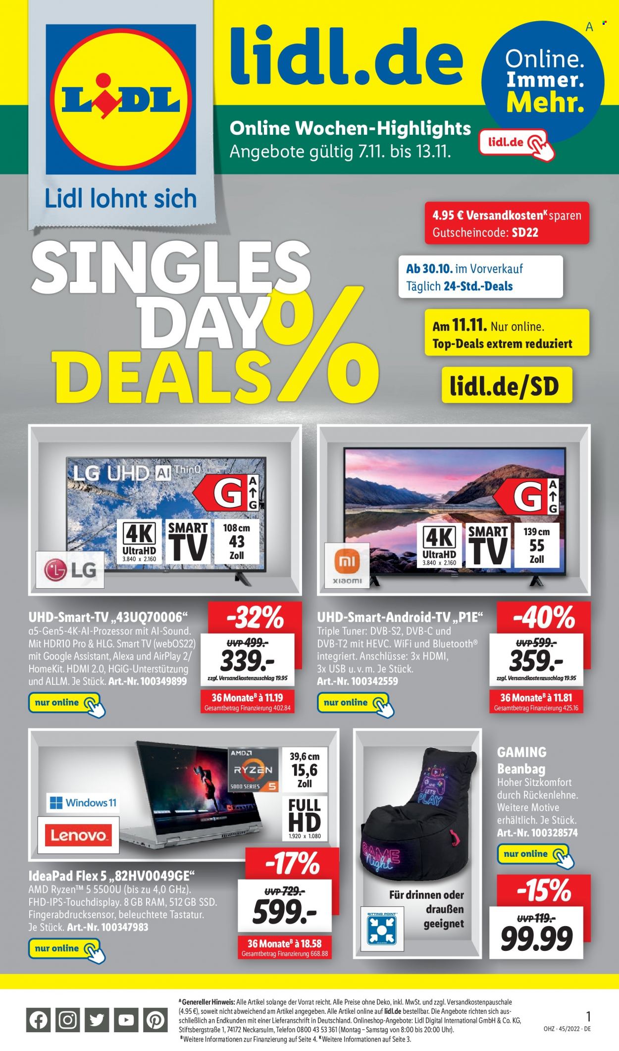Lidl Prospekte  - 7.11.2022 - 13.11.2022. Seite 1