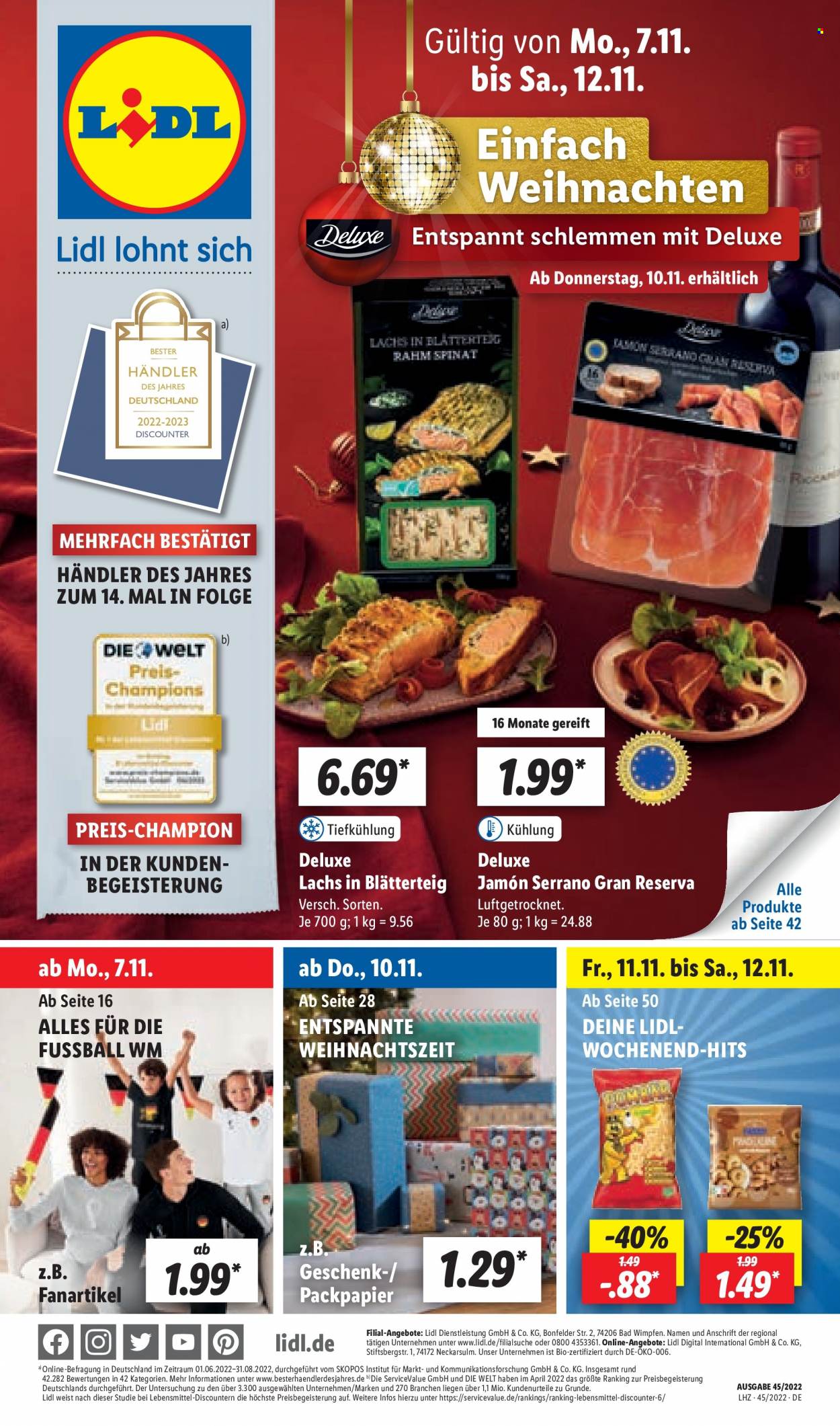 Lidl Prospekte  - 7.11.2022 - 12.11.2022. Seite 1