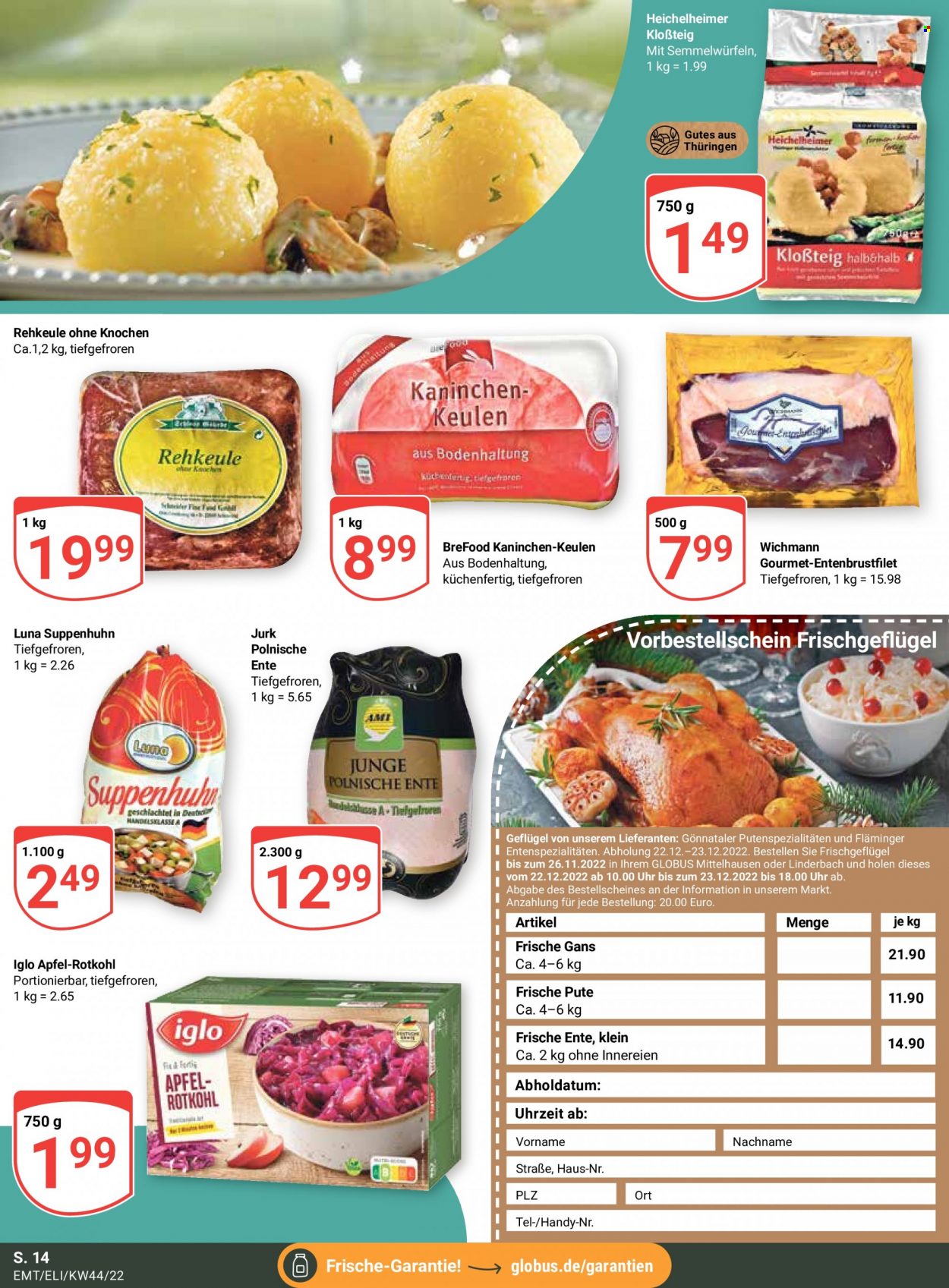 Globus Prospekte  - 1.11.2022 - 5.11.2022. Seite 14