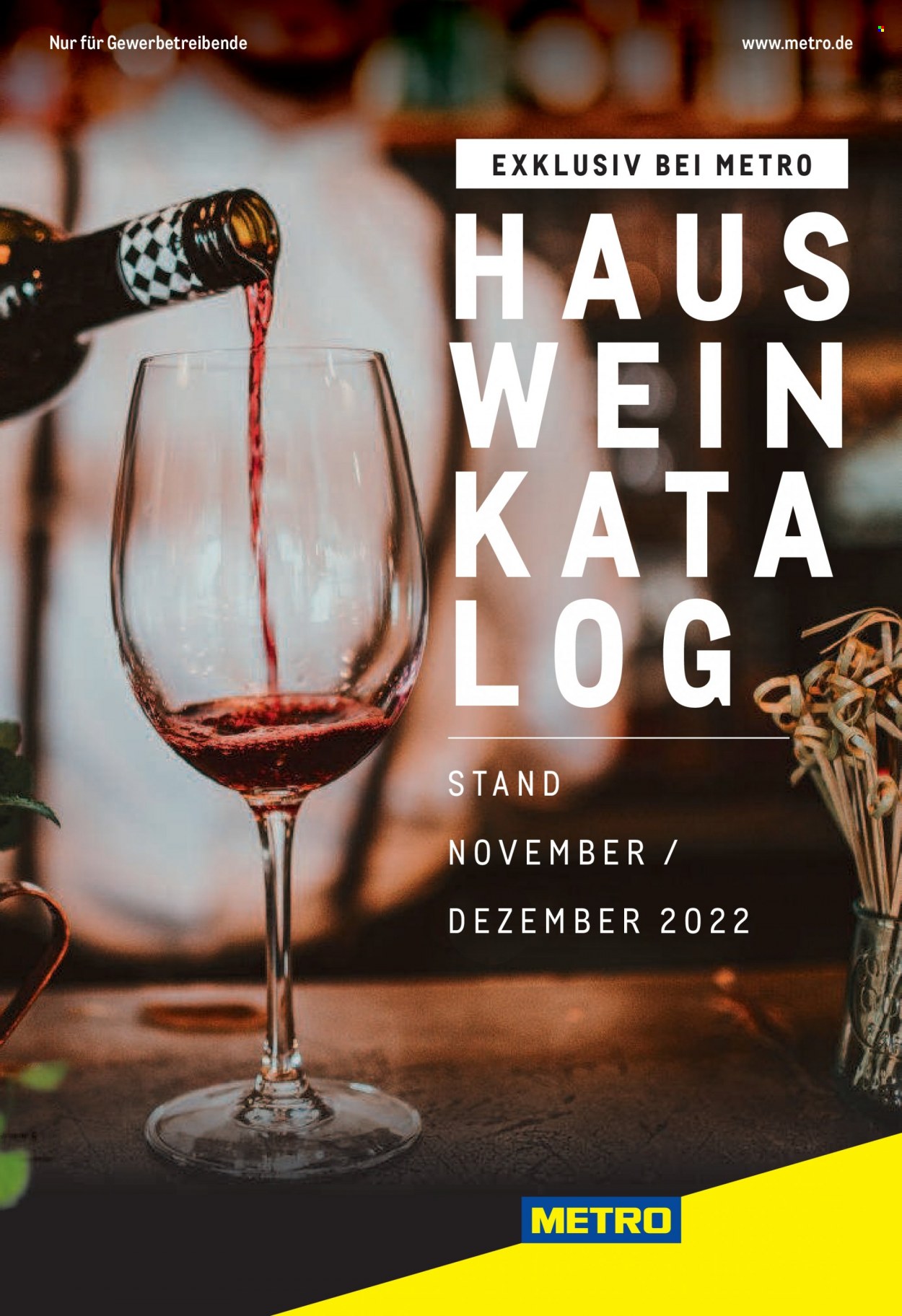 thumbnail - Prospekte Metro - 1.11.2022 - 31.12.2022 - Produkte in Aktion - Alkohol, Wein. Seite 1.