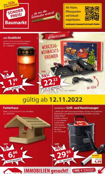 Prospekte Sonderpreis-Baumarkt - 12.11.2022 - 18.11.2022.