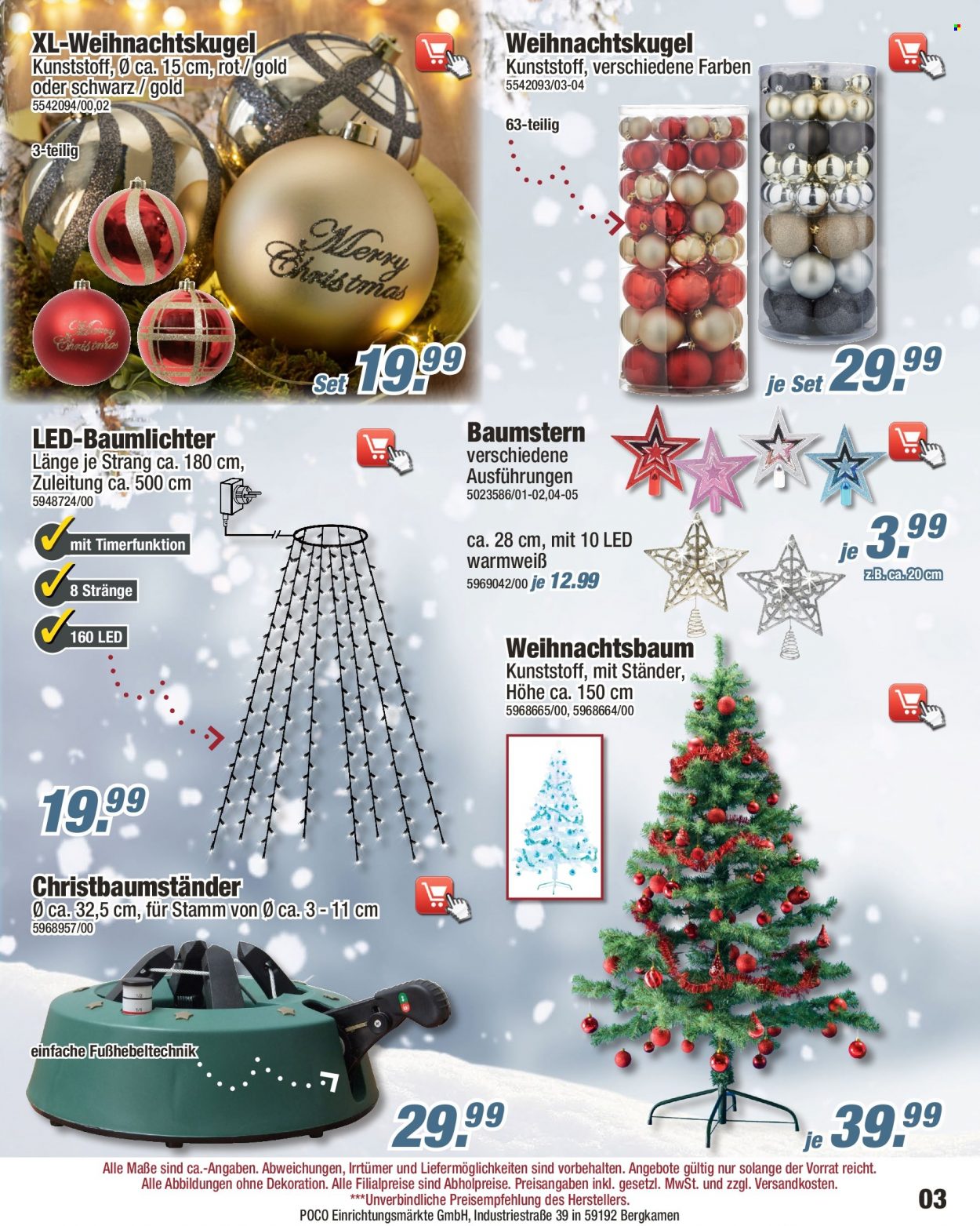 thumbnail - Prospekte Poco - 5.11.2022 - 16.12.2022 - Produkte in Aktion - Christbaumständer, Weihnachtsbaum, Dekoration. Seite 3.