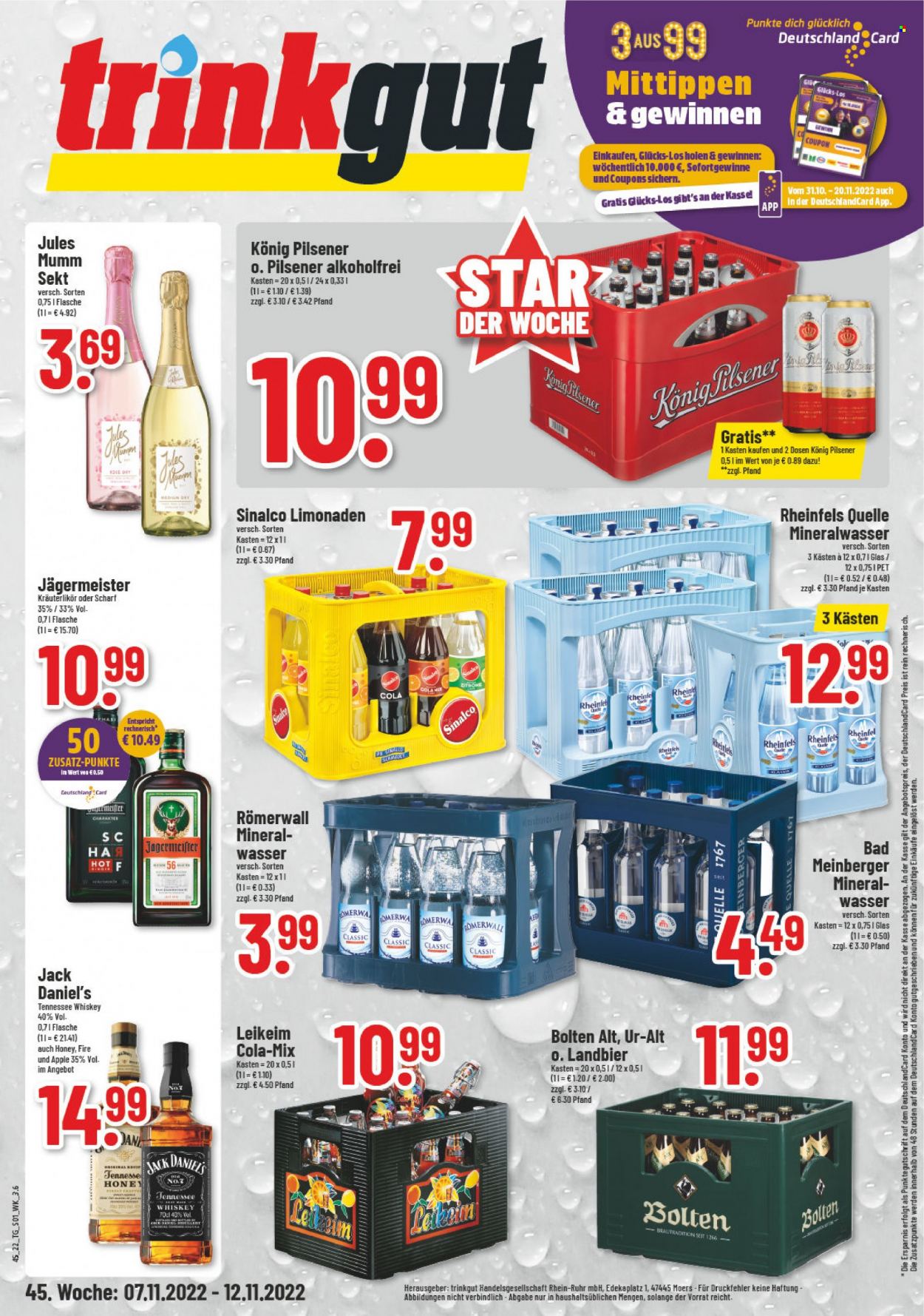 trinkgut Prospekte  - 7.11.2022 - 12.11.2022. Seite 1